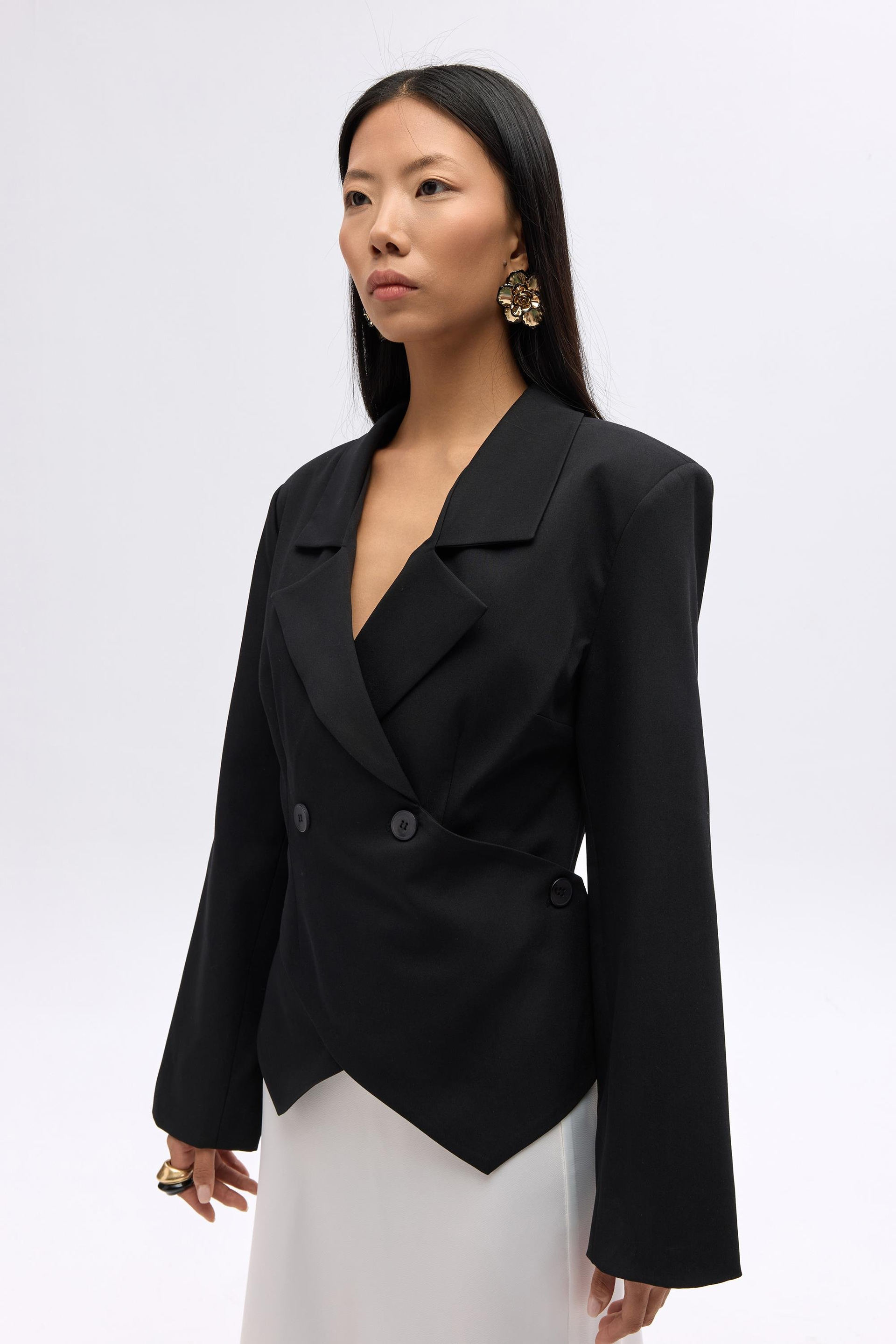 Norbury Triangle Detail Black Blazer