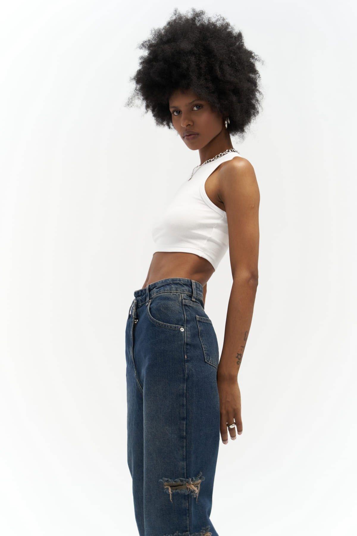 North Dirty Blue Ripped Jeans