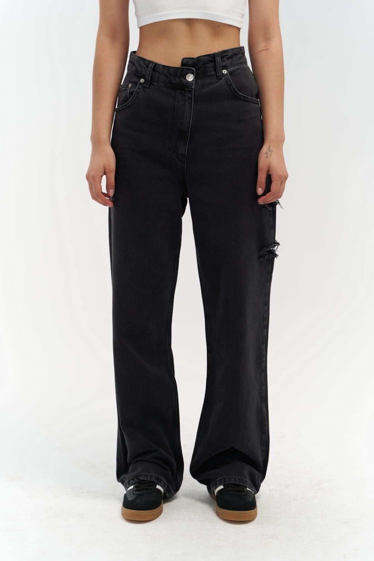 Mai Collection North Double-Ripped Black Jeans