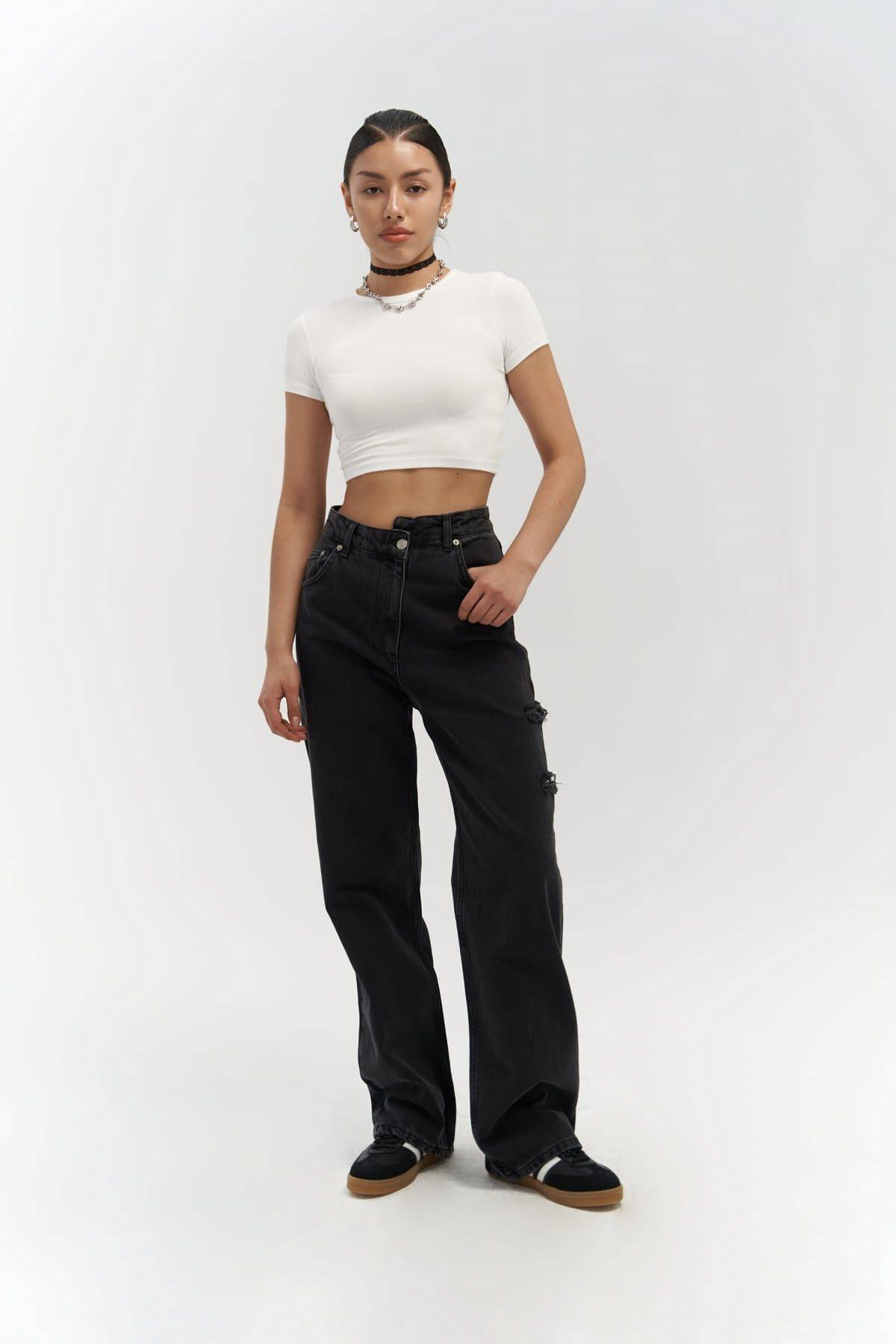 Mai Collection North Double-Ripped Black Jeans