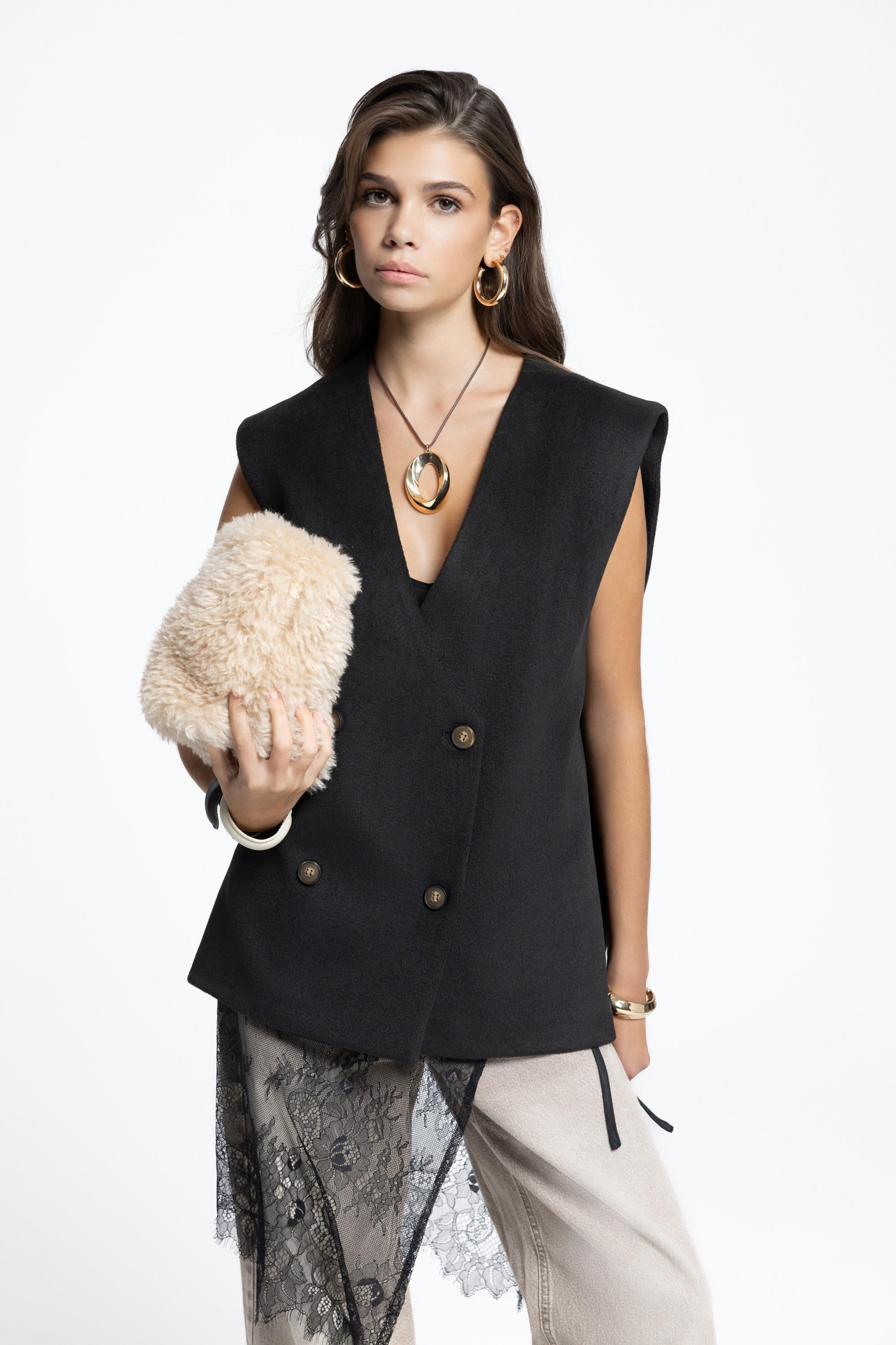 Notte Black Oversized Cardigan