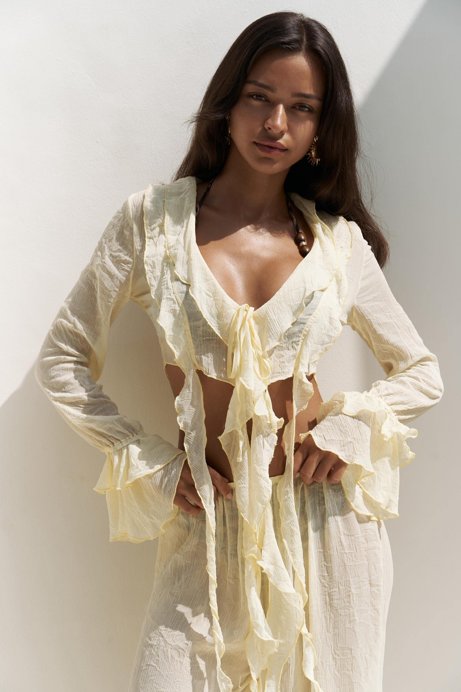 Olivia Sarı Gömlek Pantolon Takım