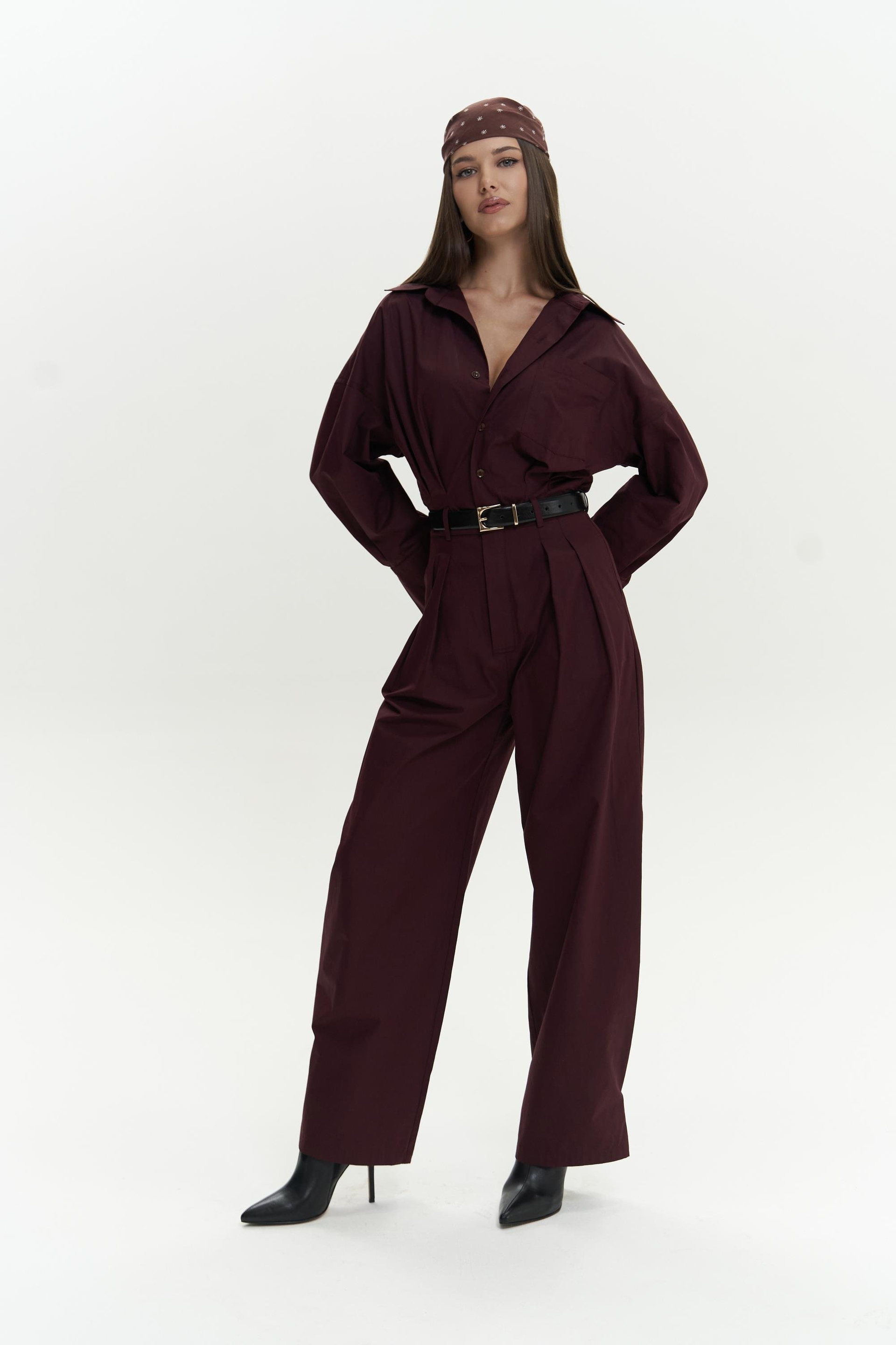 Olney Kemer Detay Uzun Bordo Tulum