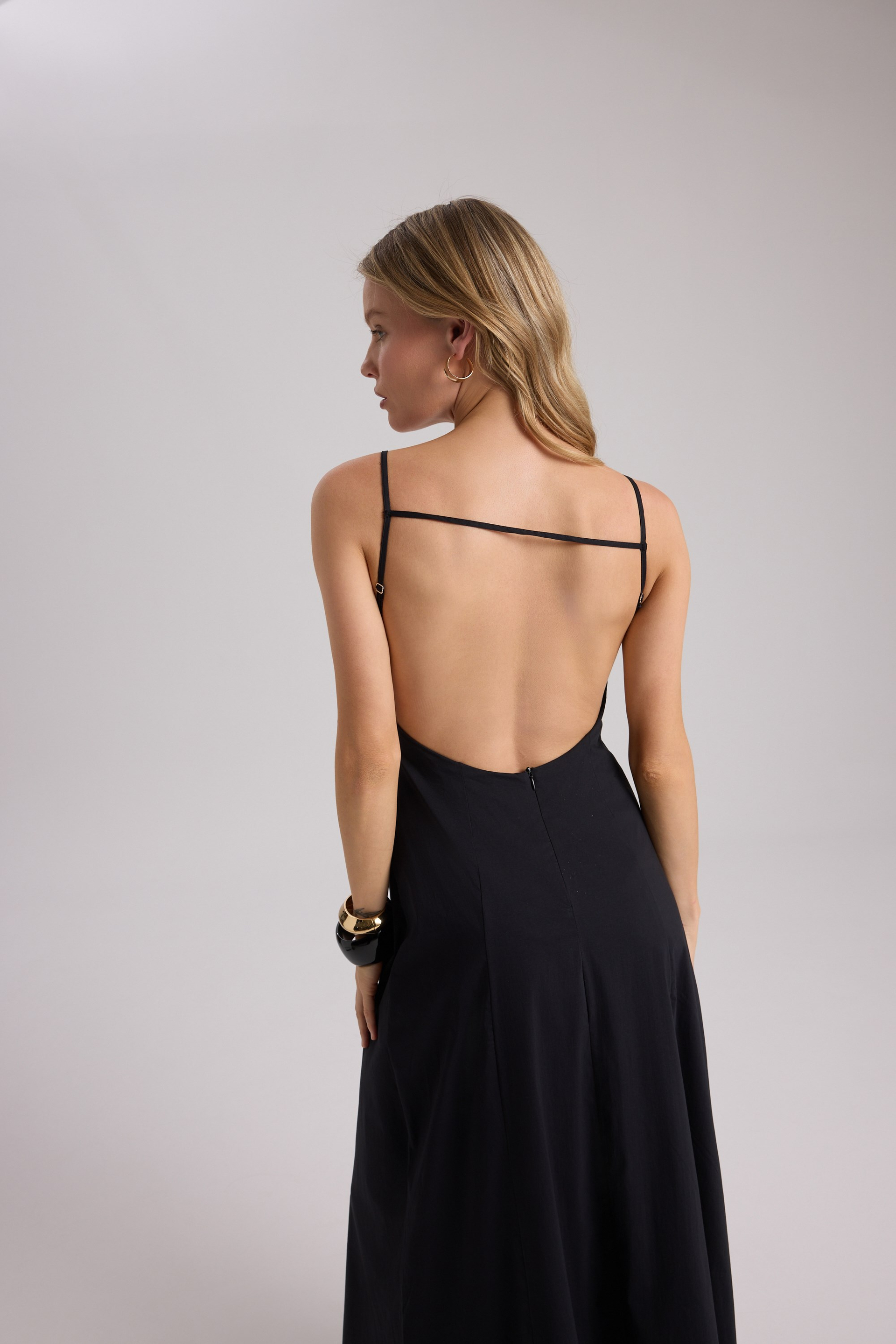 Onella Printed Black Maxi Dress