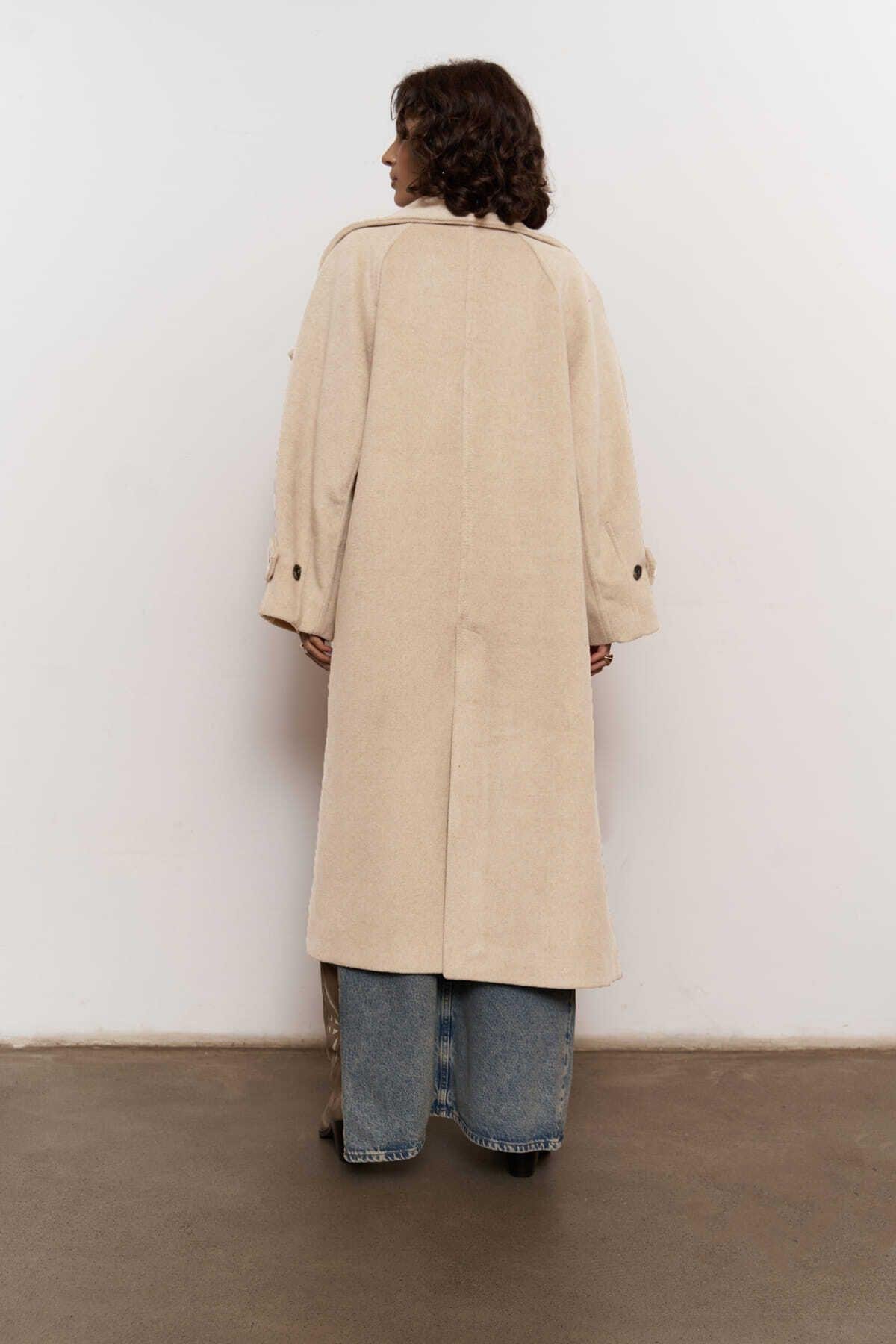 Onyx Taupe Kaşe Kaban