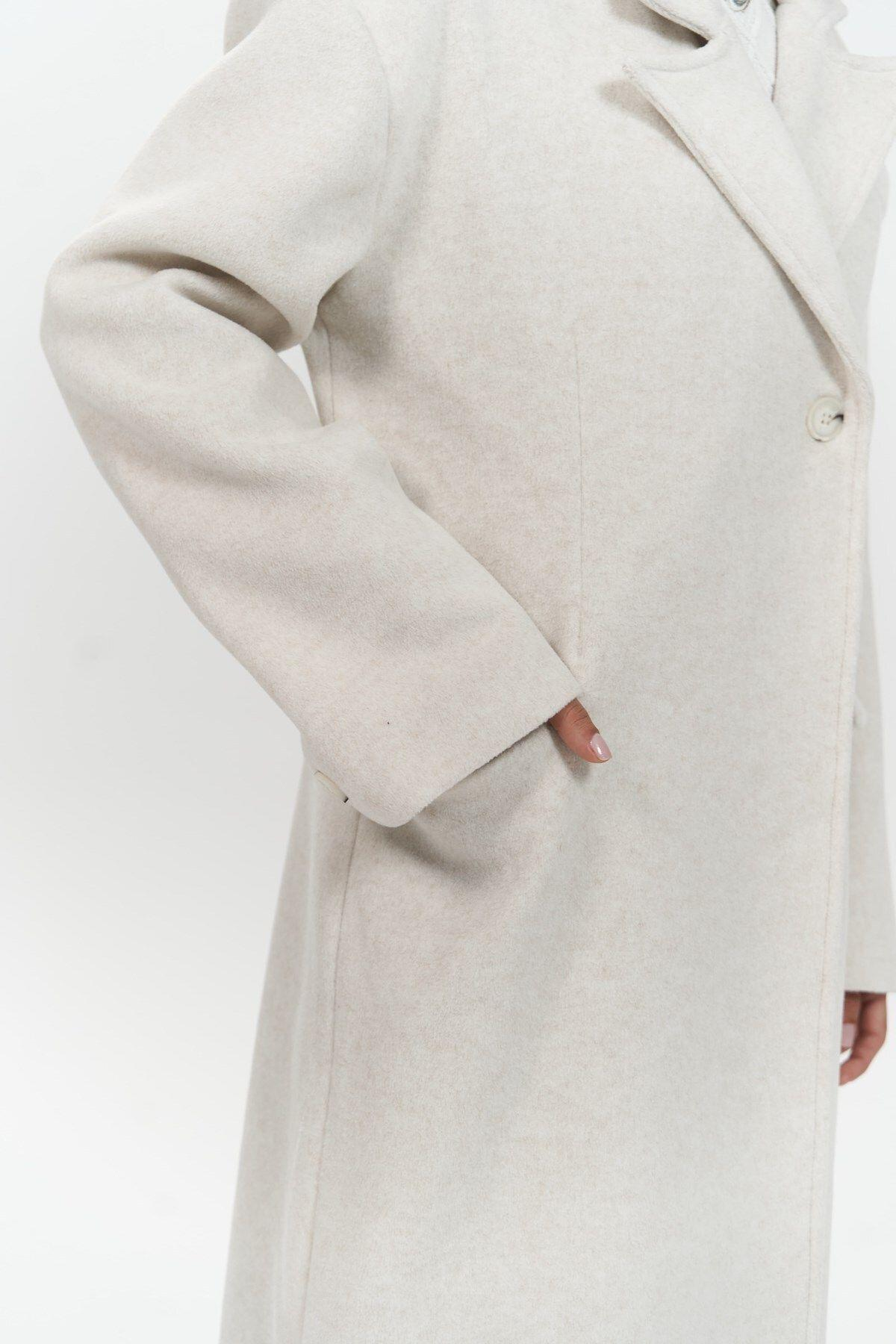Mai Collection Ophelia Beige Boyfriend Coat