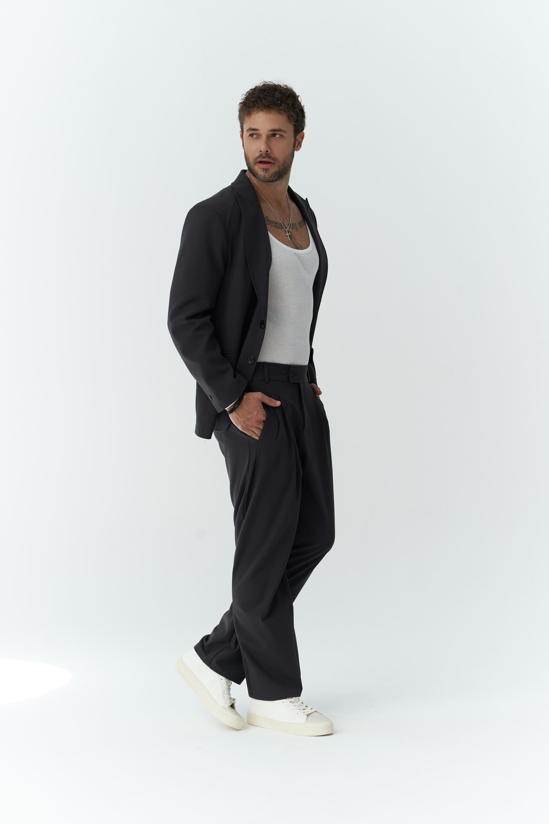 Orlando Soft Siyah Erkek Ceket Pantolon Takım