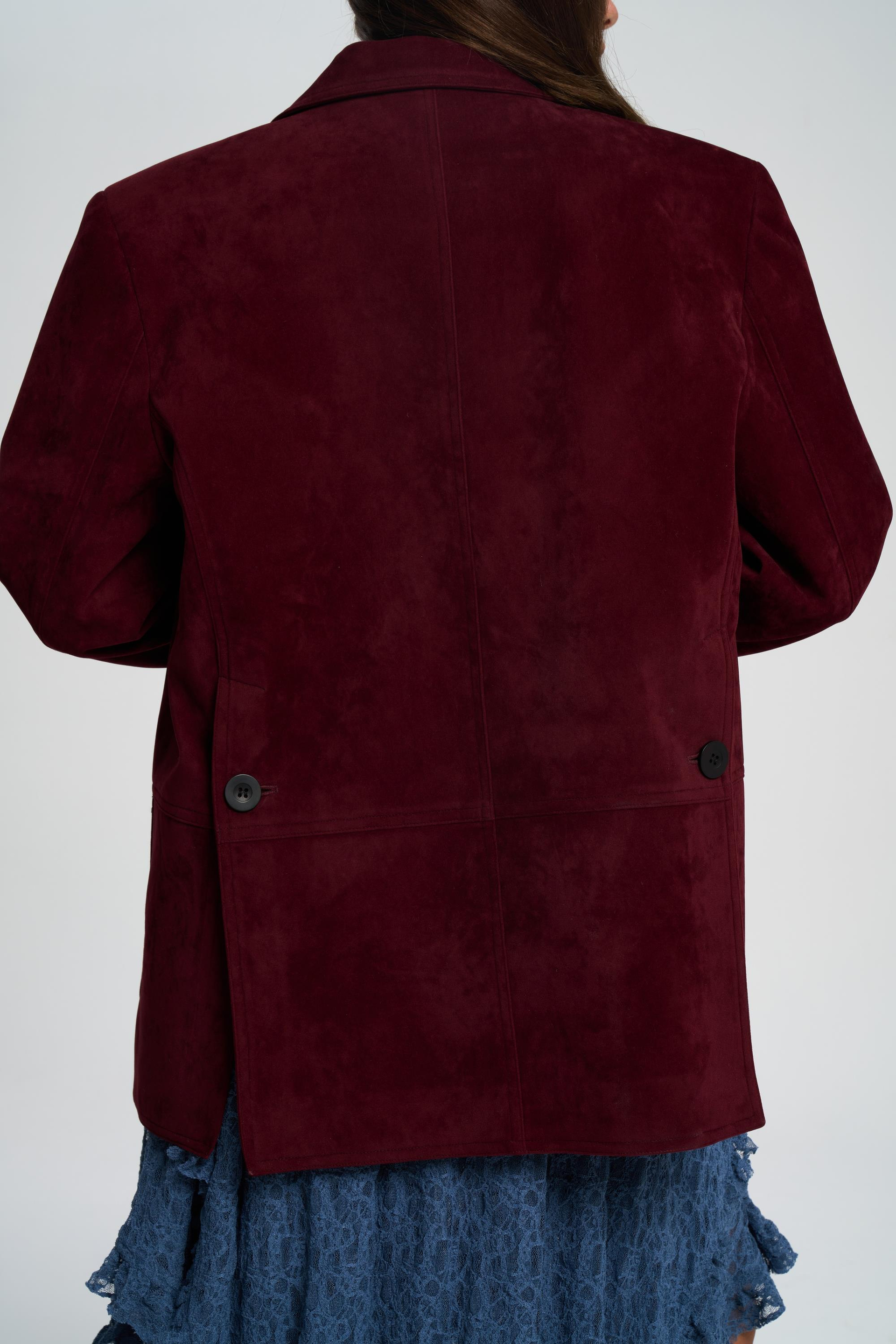 Orsina Yırtmaç Detaylı Bordo Blazer