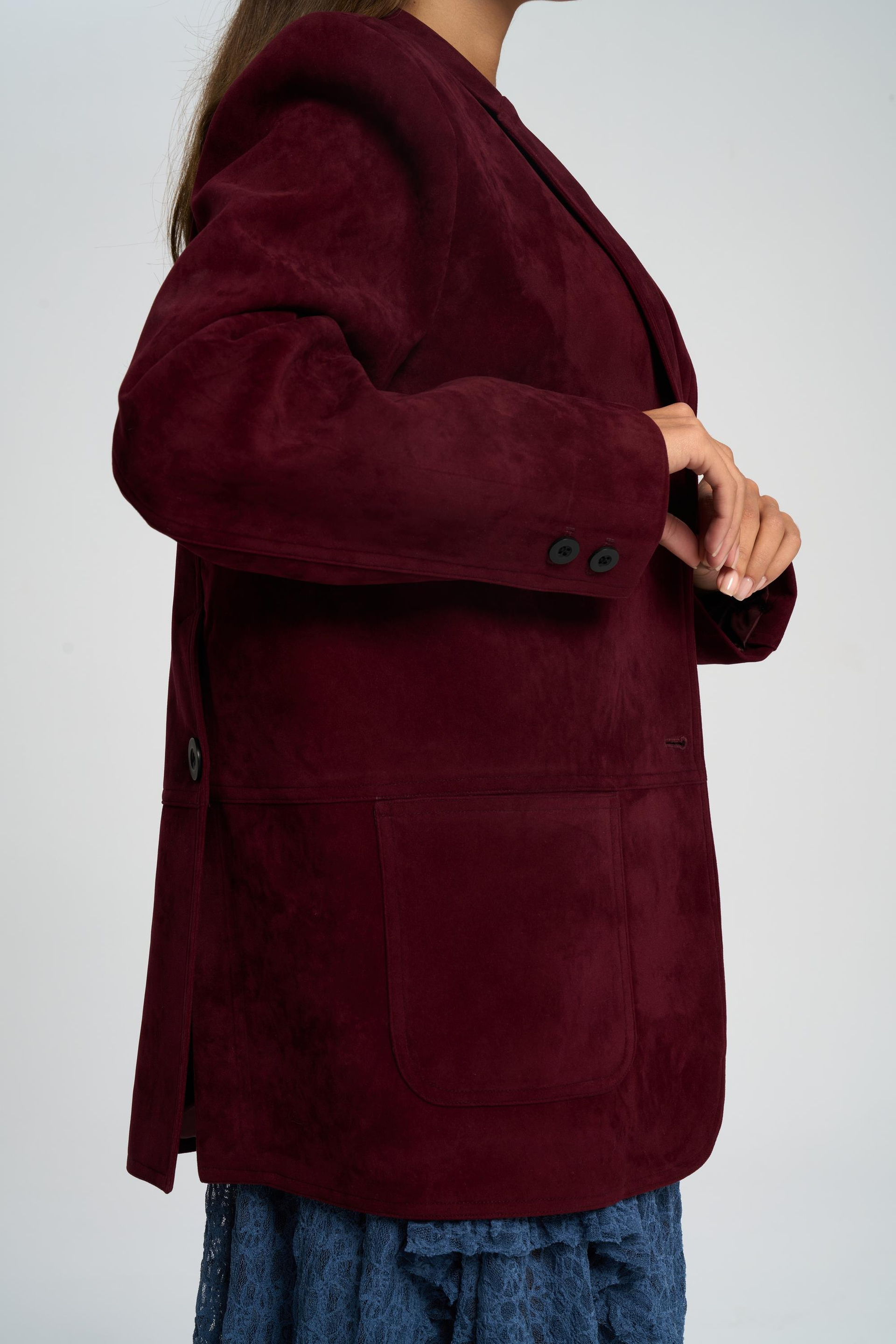 Orsina Yırtmaç Detaylı Bordo Blazer