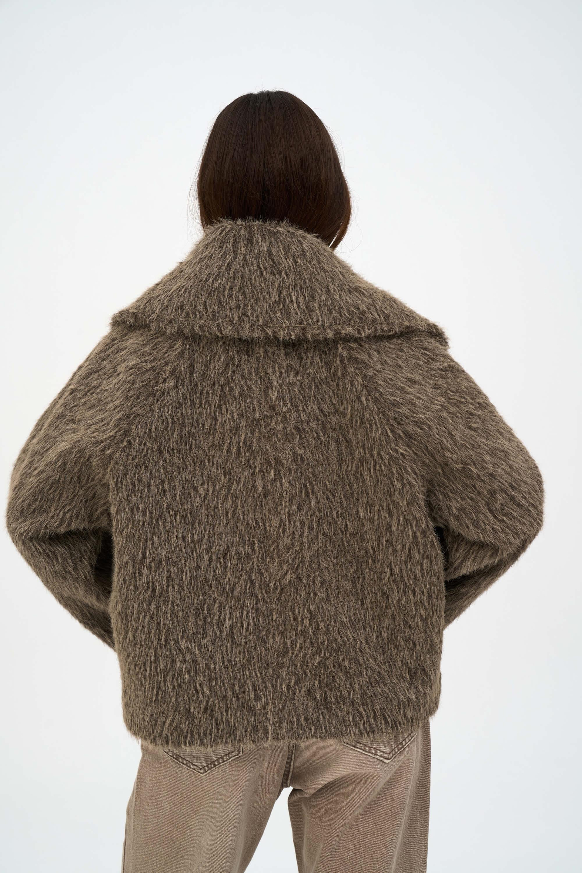 Orven Geniş Yaka Kısa Kahve Ceket