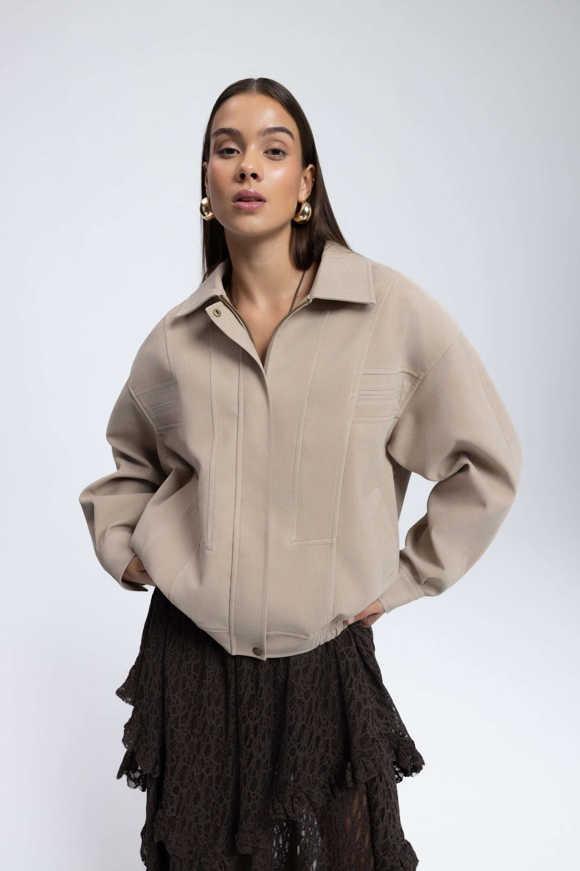 Osea Unısex Bej Bomber Ceket