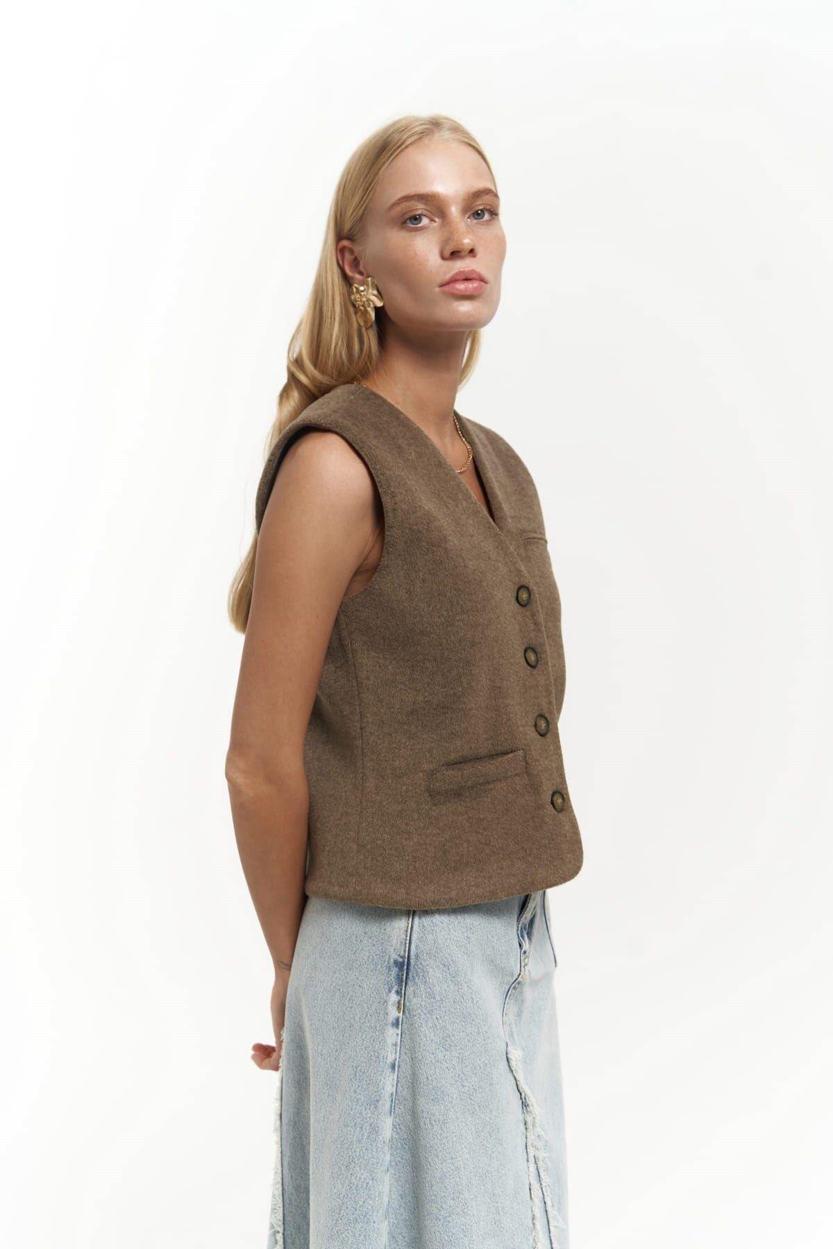 Pace Soft Kahve Kısa Yelek