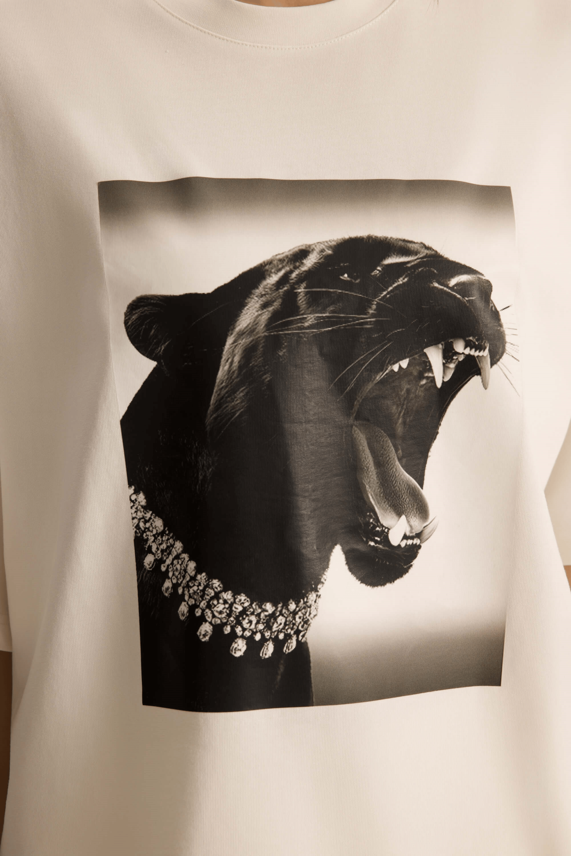Panthera Oversize Beyaz T-Shirt