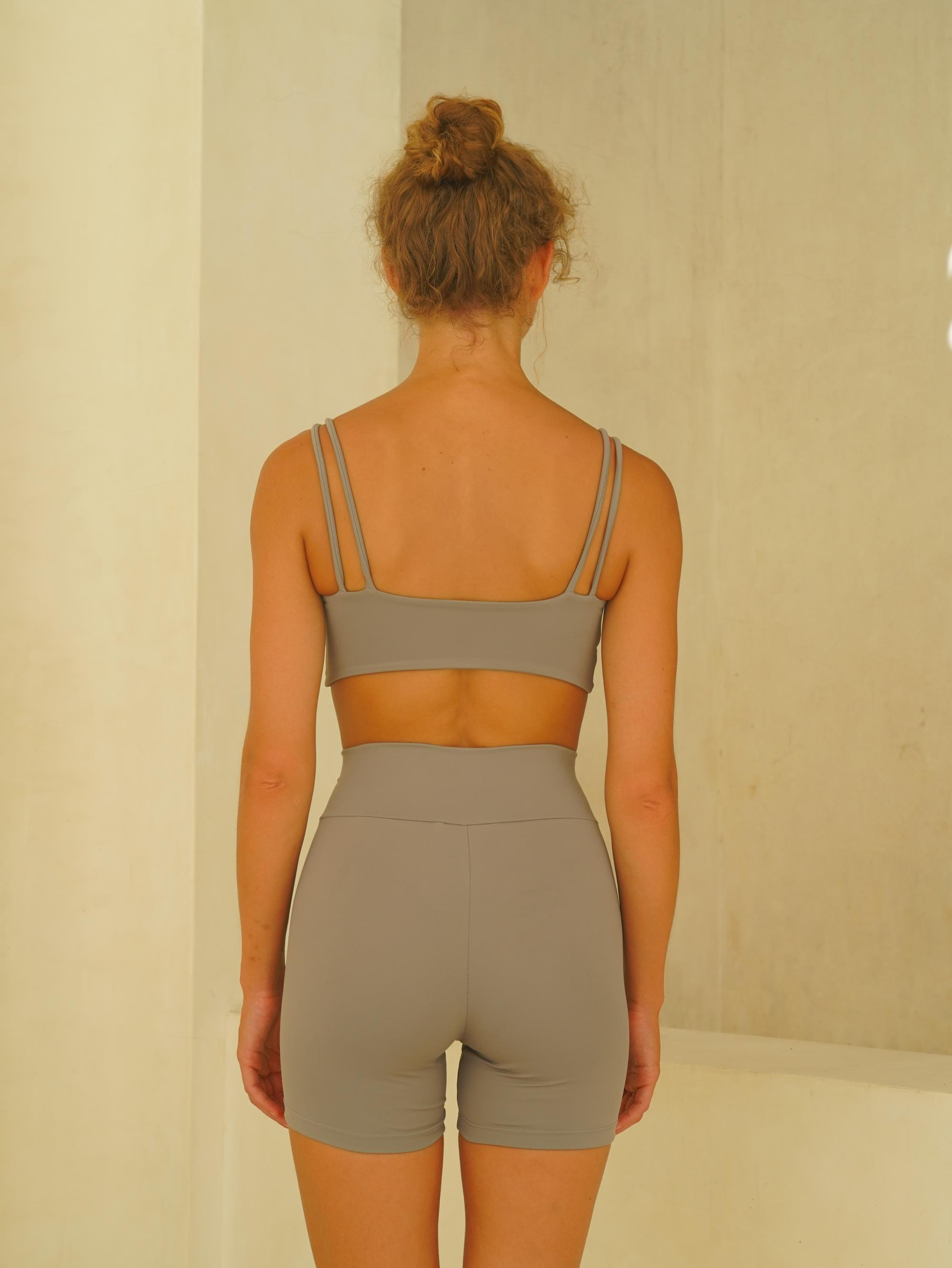 Paria Çapraz Detay Spor Gri Crop