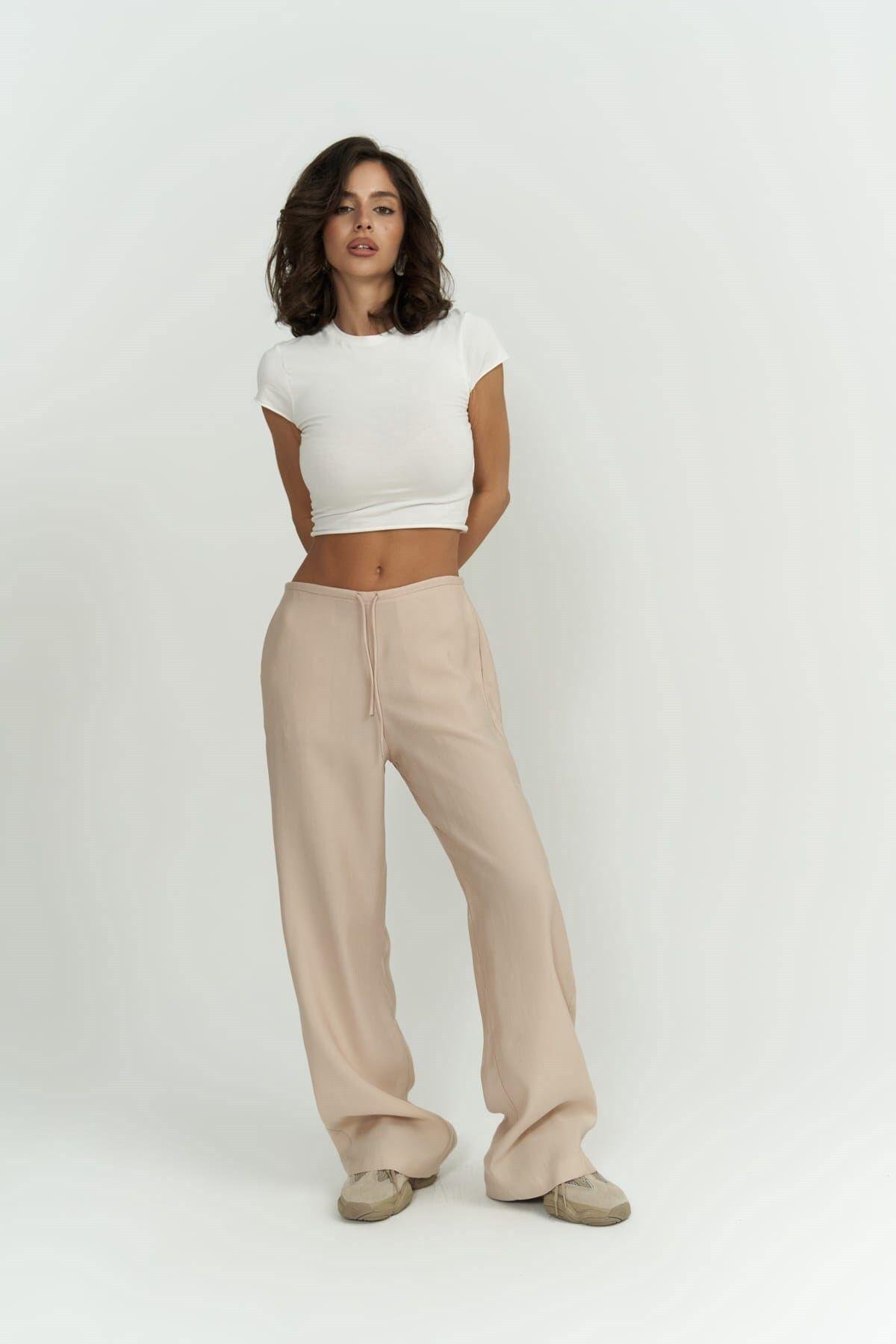 Paris Bej Basic Pantolon