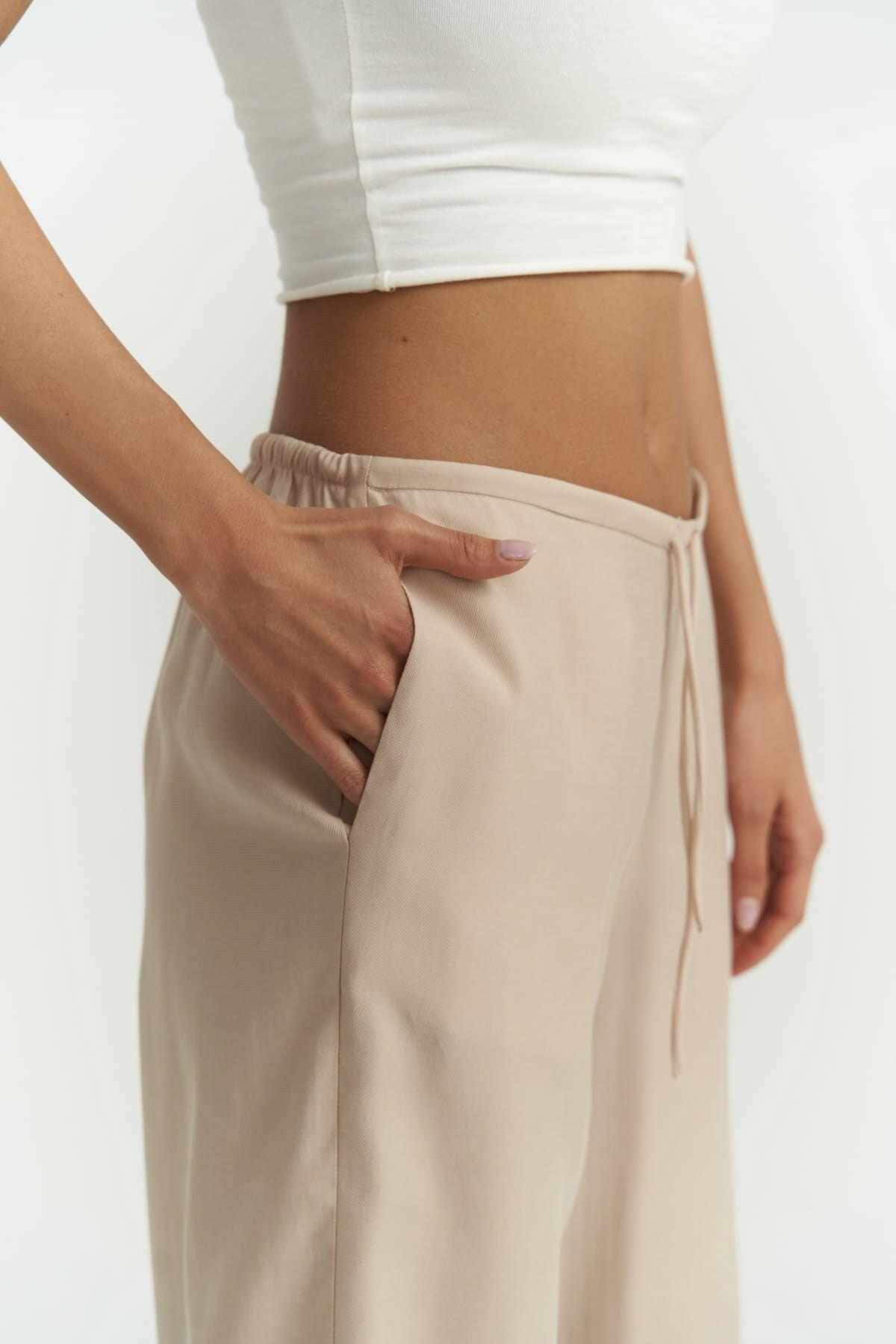 Paris Bej Basic Pantolon