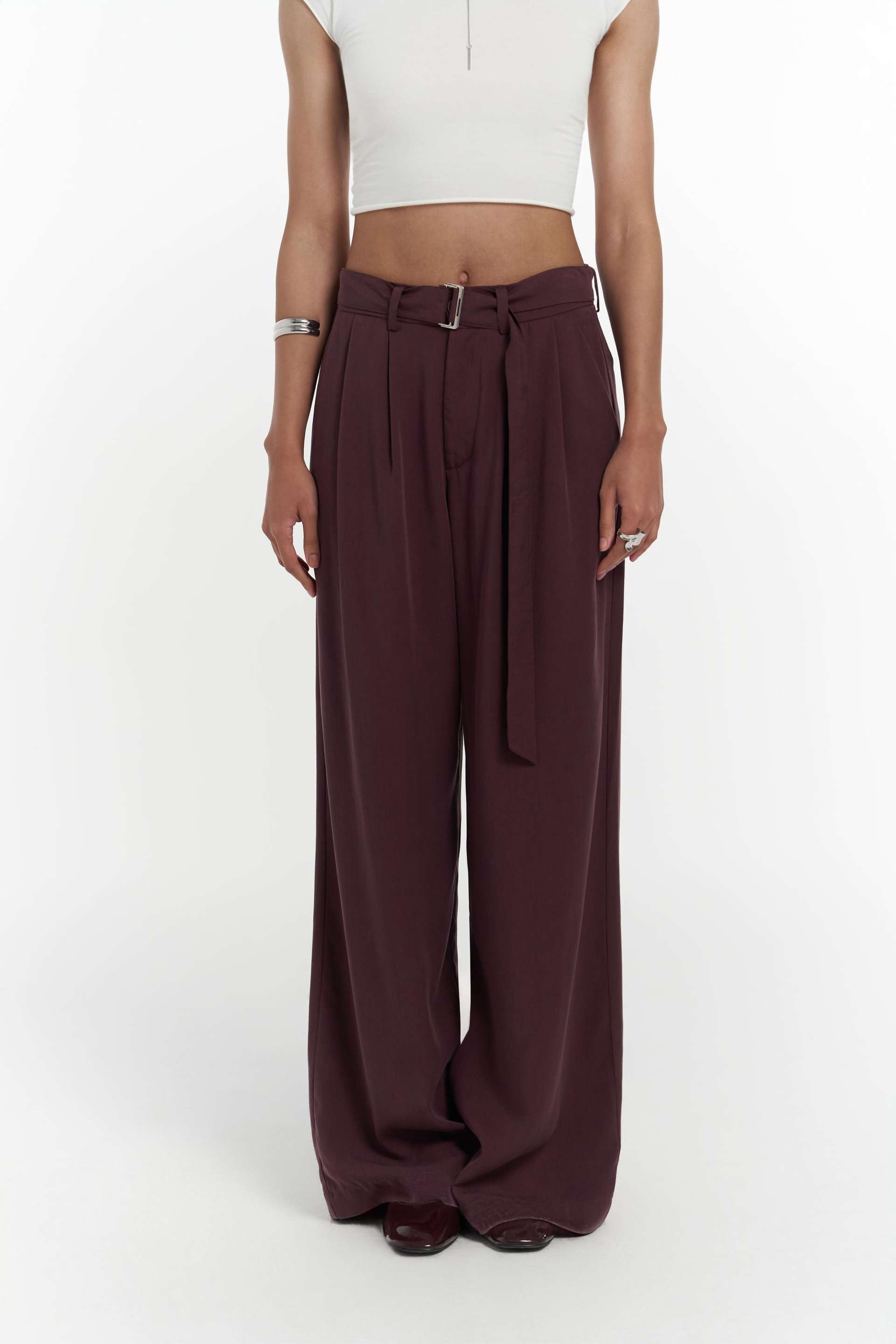 Paros Kemer Detay Bordo Palazzo Pantolon
