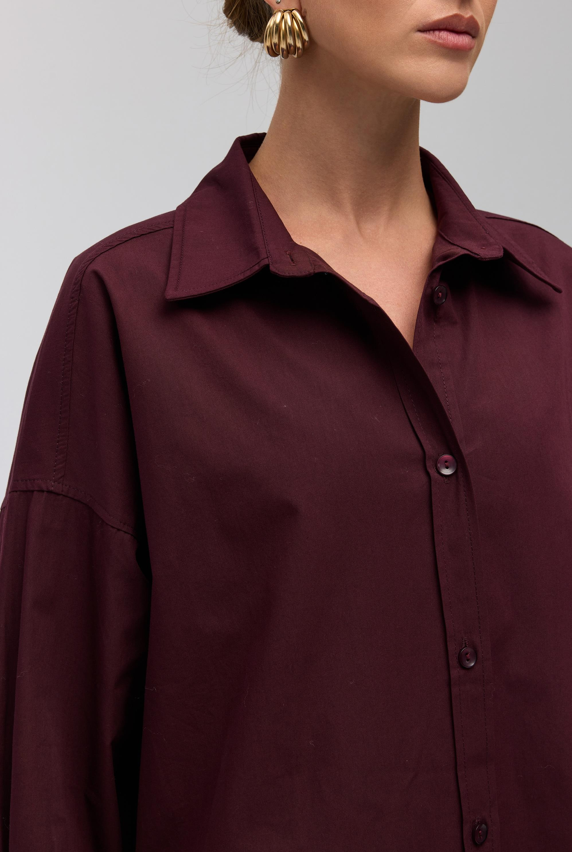 Phoebe Oversized Burgundy Shirt