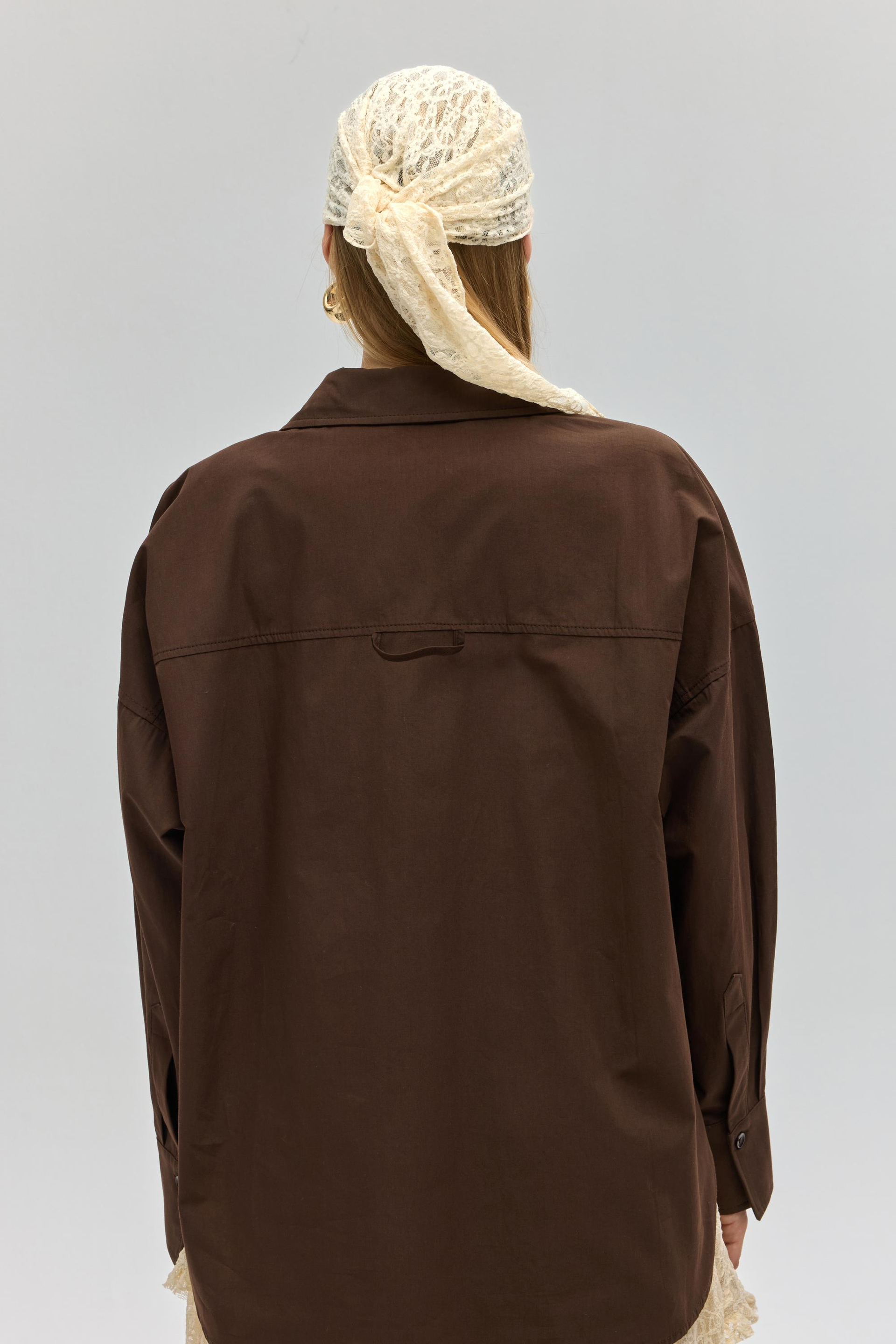 Phoebe Oversize Kahve Gömlek