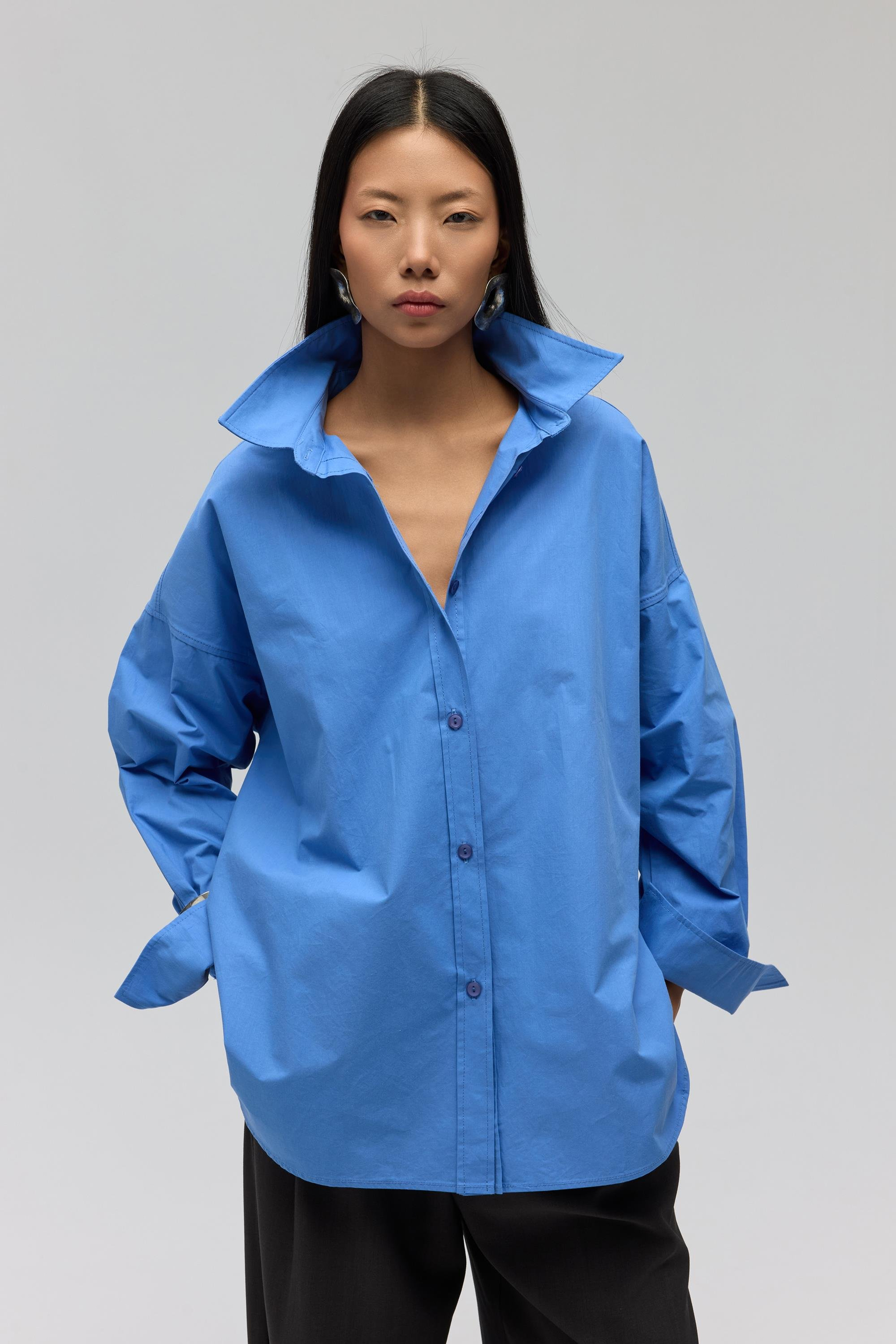 Phoebe Oversized Blue Shirt