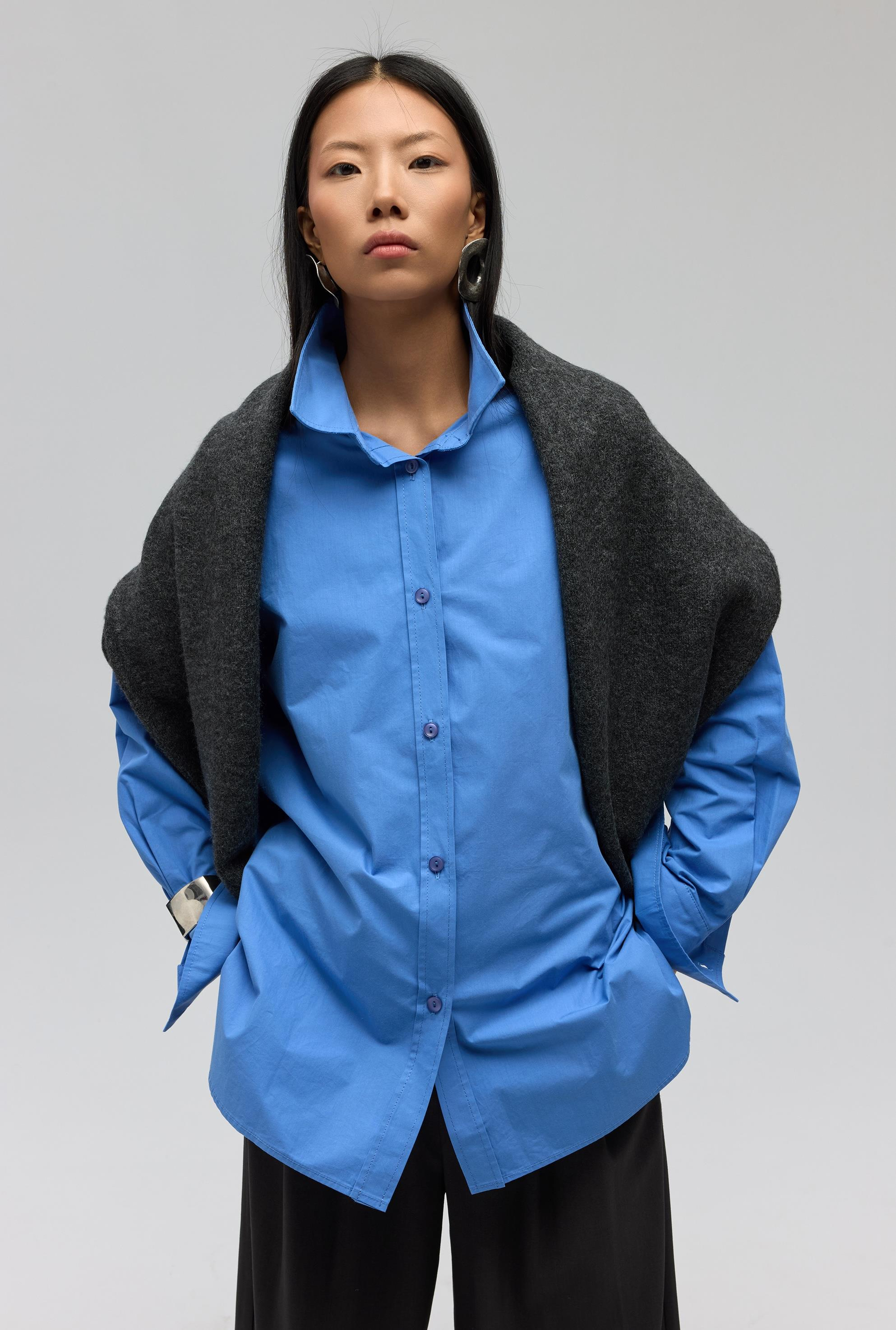 Phoebe Oversized Blue Shirt