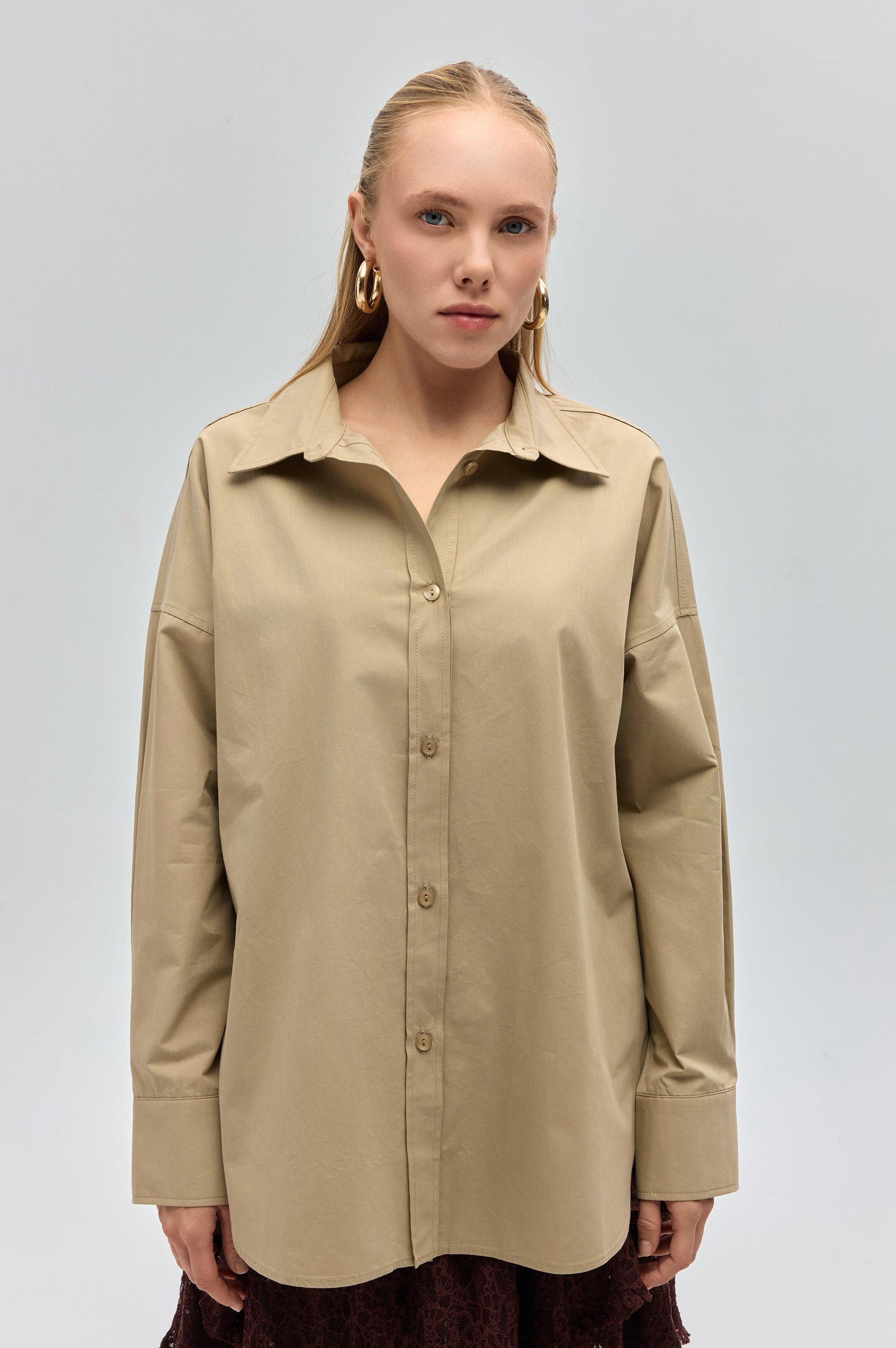 Phoebe Oversize Taş Gömlek