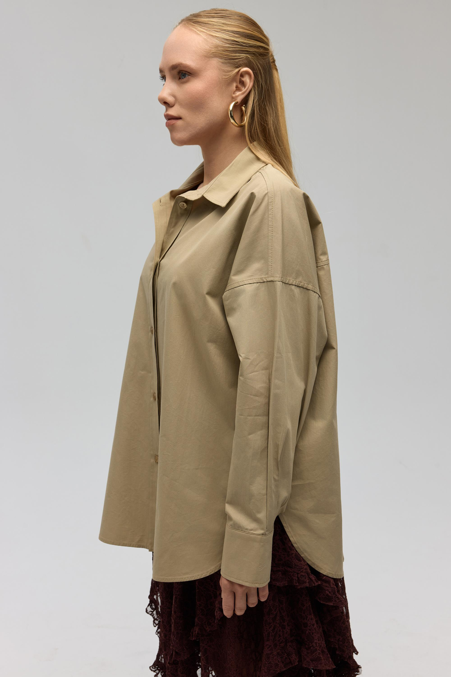 Phoebe Oversize Taş Gömlek