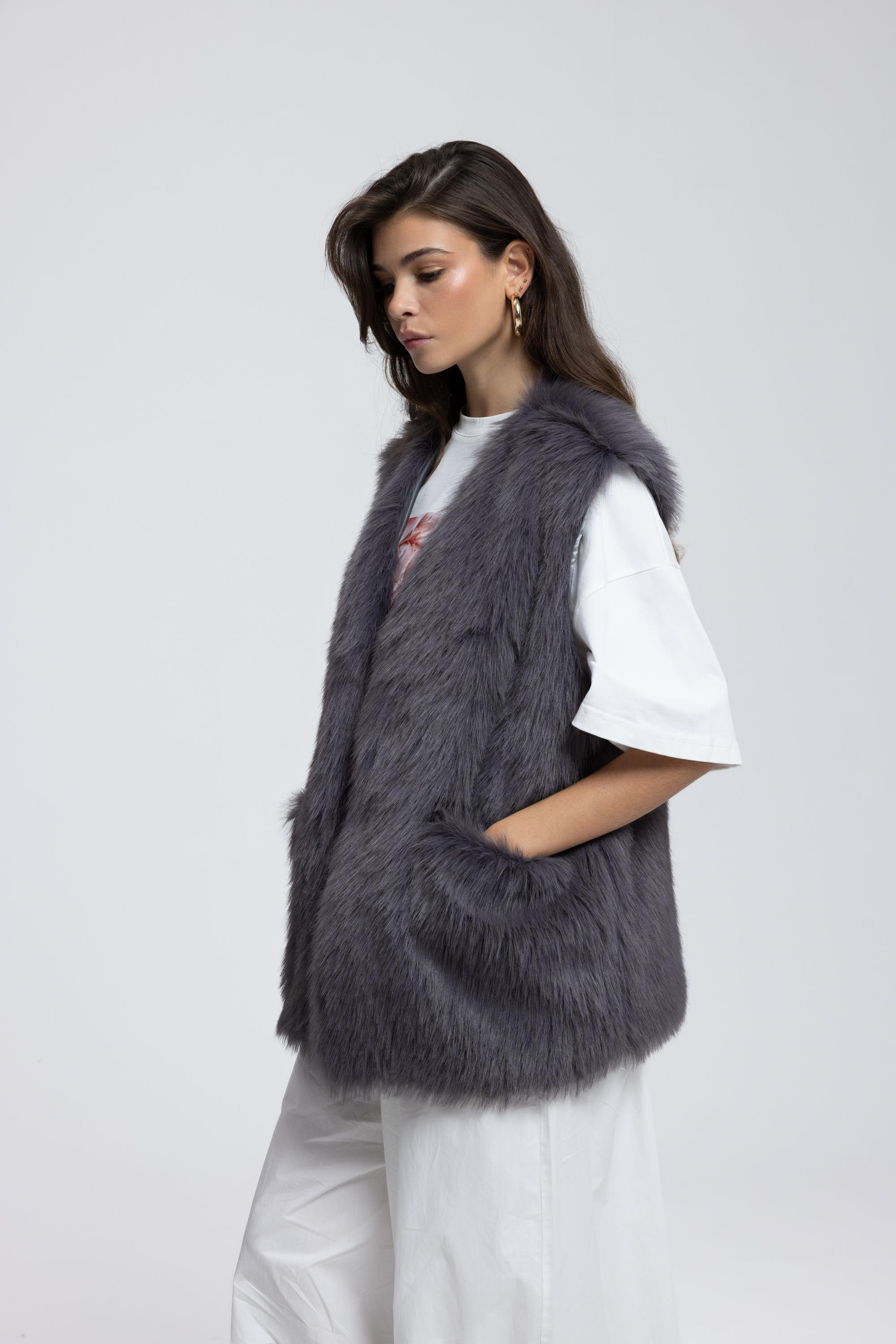 Plush Charcoal Vest