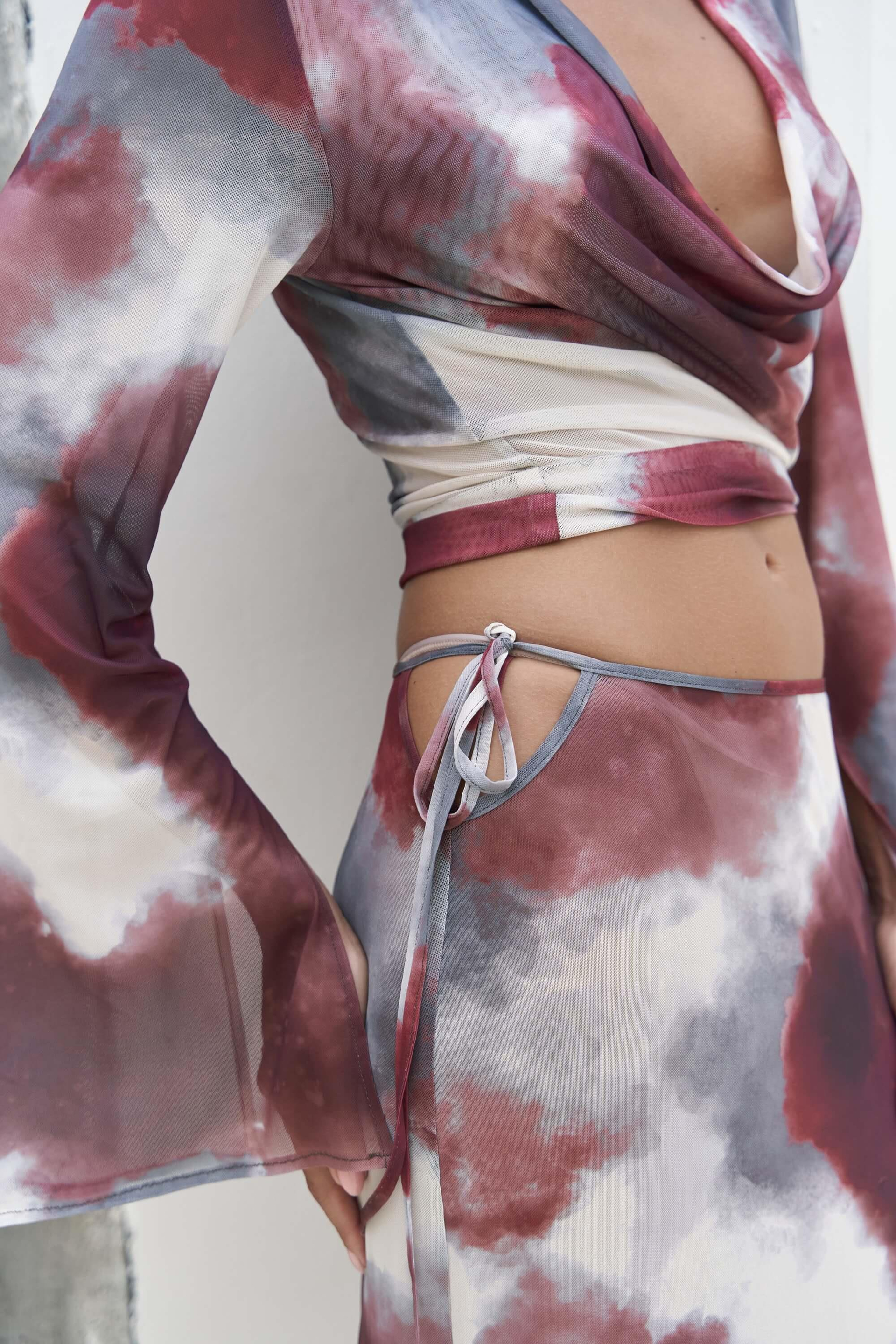 Pnaisyonist Uzun Kol Bordo Crop Etek Takım