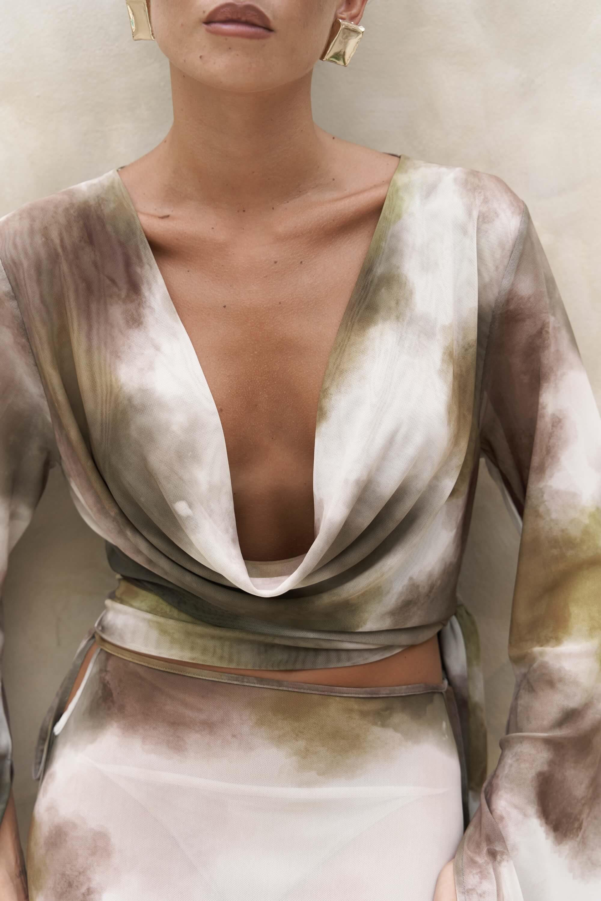 Pnaisyonist Uzun Kol Yeşil Crop Etek Takım