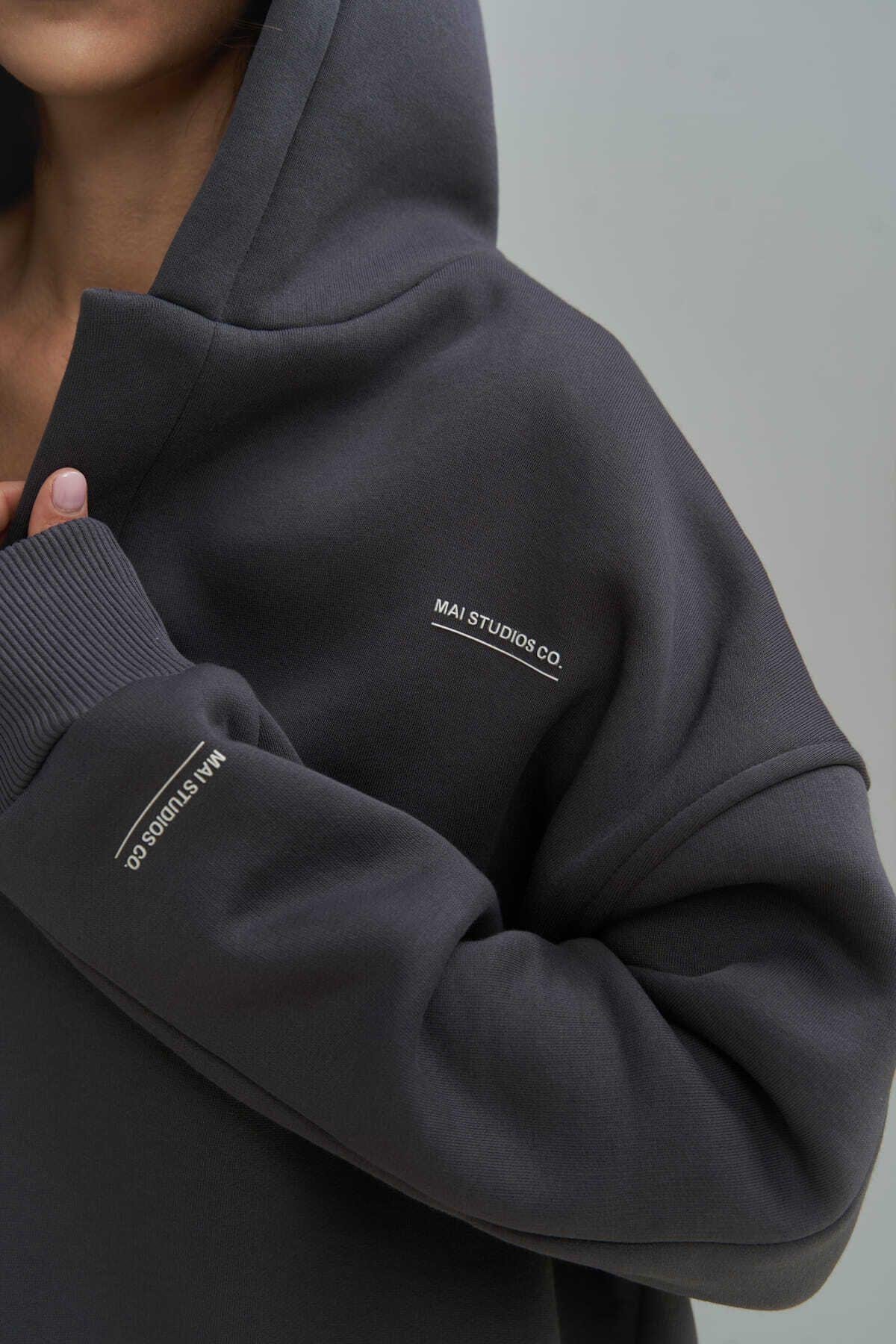 MCLLCTN Polo Anthracite Hoodie Sweatshirt