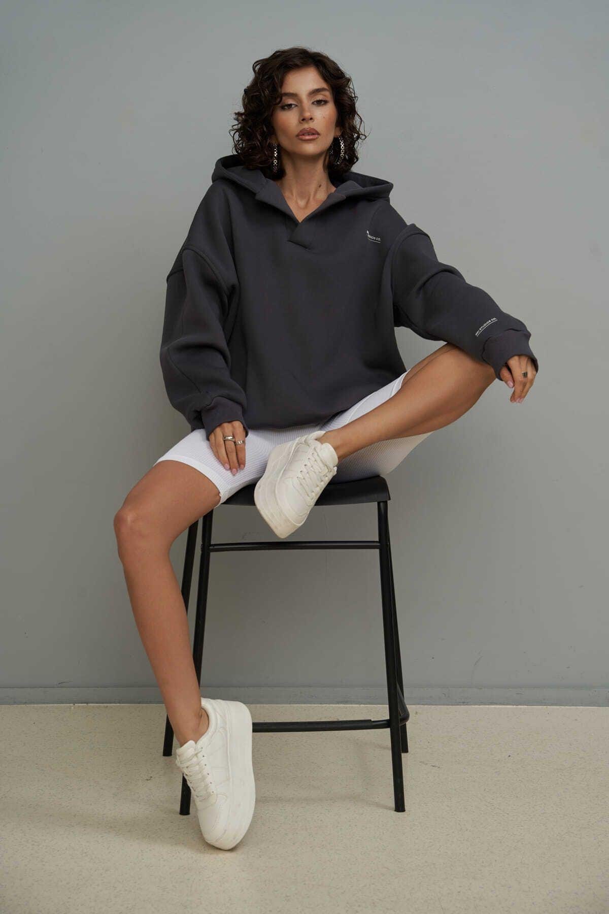 MCLLCTN Polo Anthracite Hoodie Sweatshirt