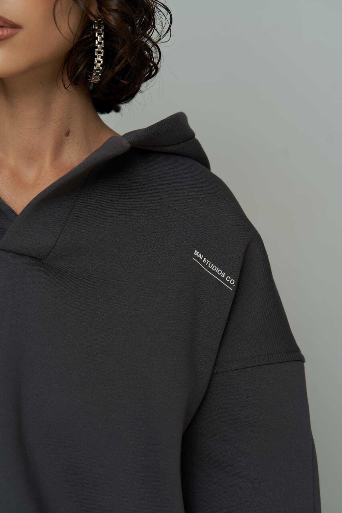 MCLLCTN Polo Anthracite Hoodie Sweatshirt