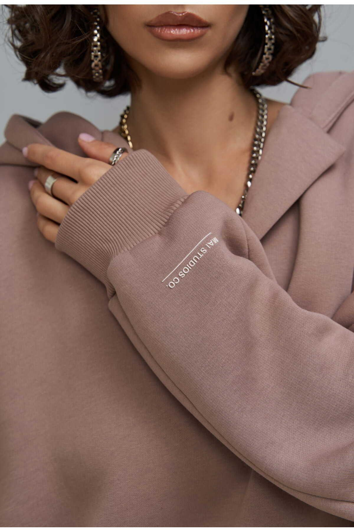 MCLLCTN Polo Boz Taupe Gray Hoodie Sweatshirt