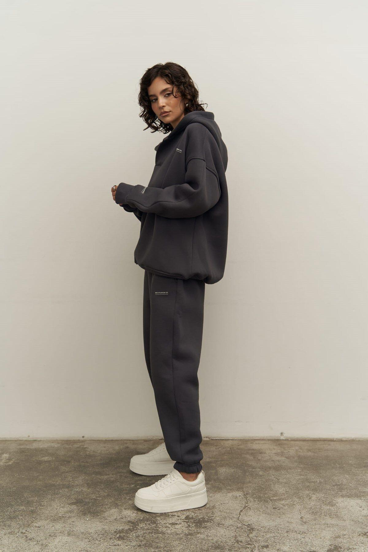 Polo Yaka Antrasit Eşofman Takım