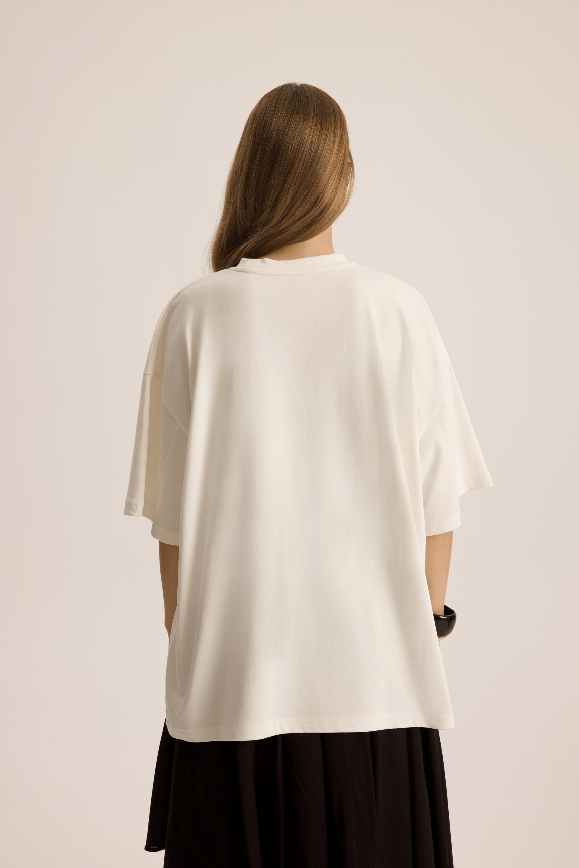 Pomelo Oversize Beyaz T-Shirt