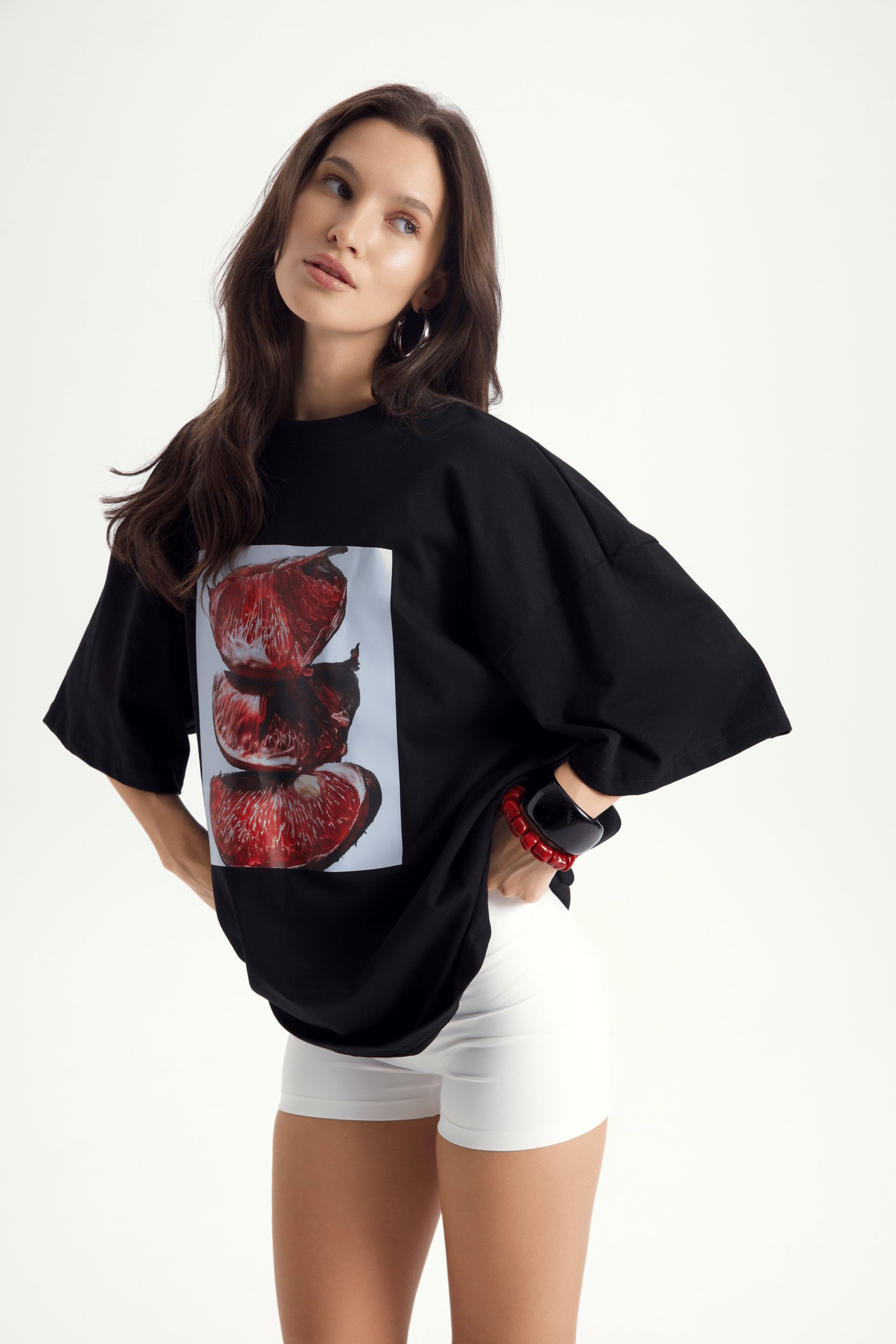 Pomelo Oversize Siyah T-Shirt