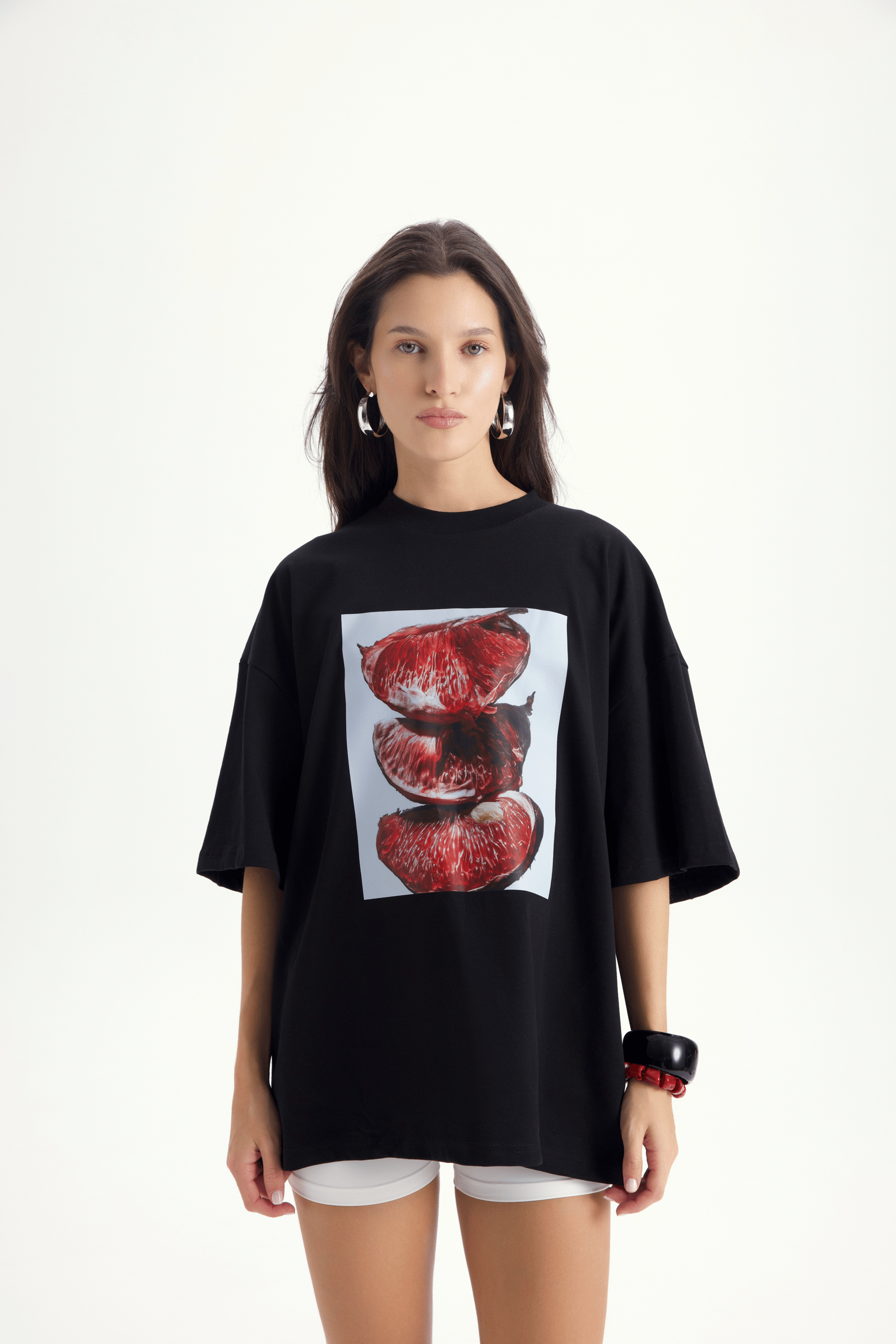 Pomelo Oversize Siyah T-Shirt