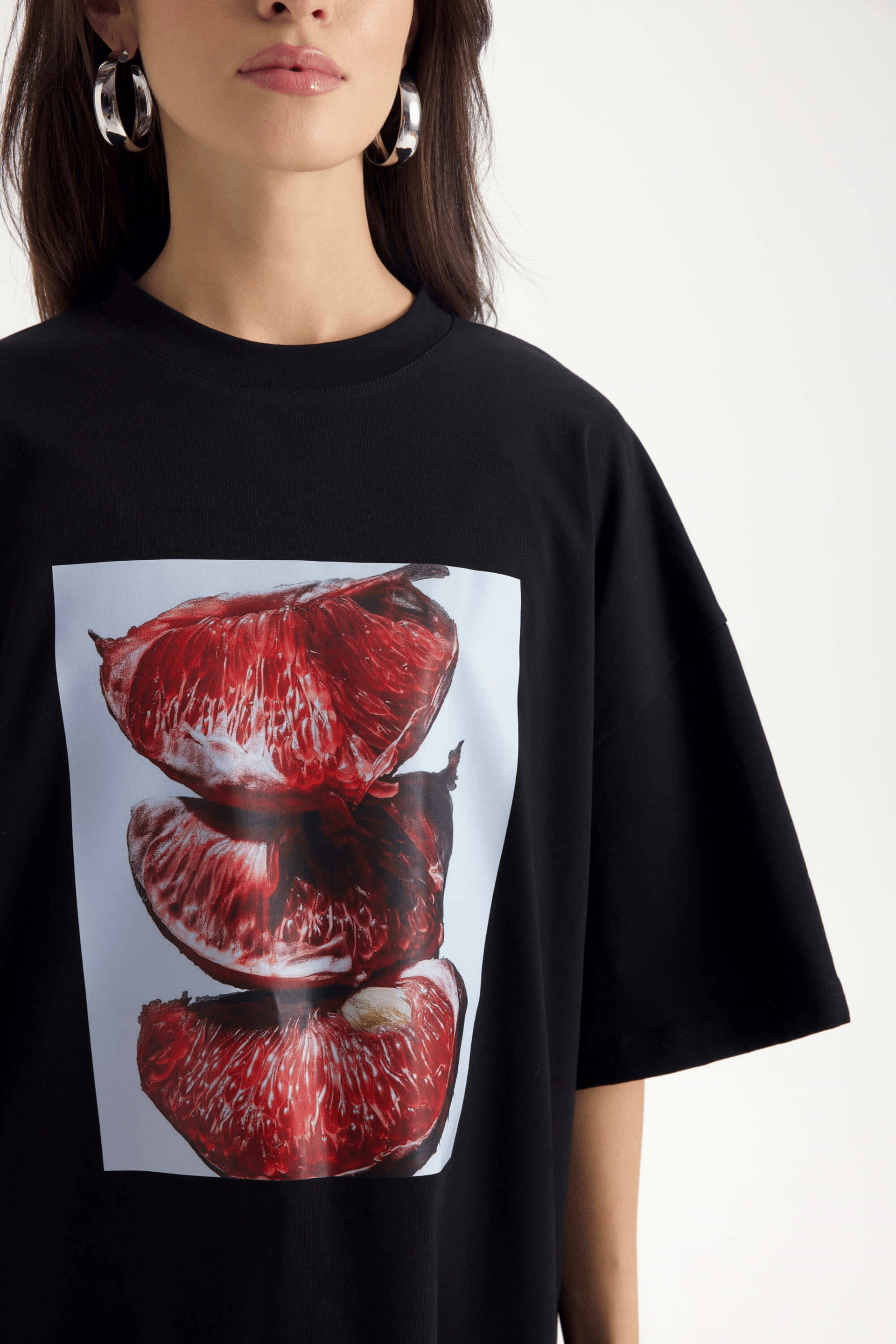 Pomelo Oversize Siyah T-Shirt