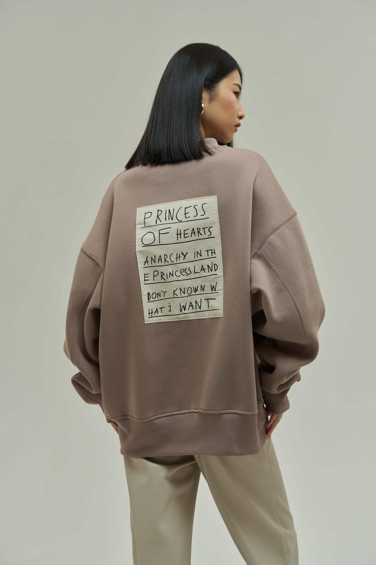 Princess Boz Gri Oversize Sweatshirt