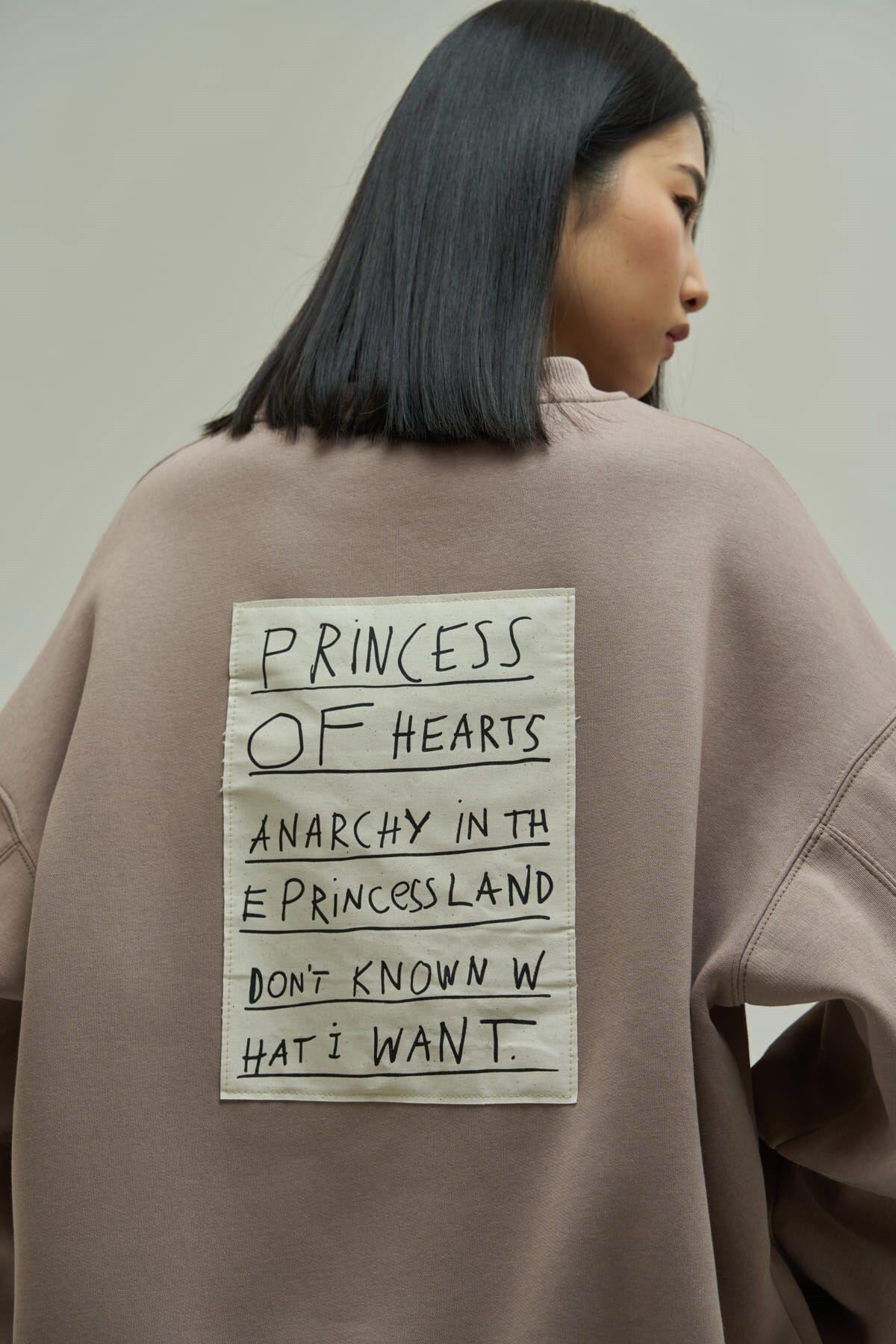 Princess Boz Gri Oversize Sweatshirt