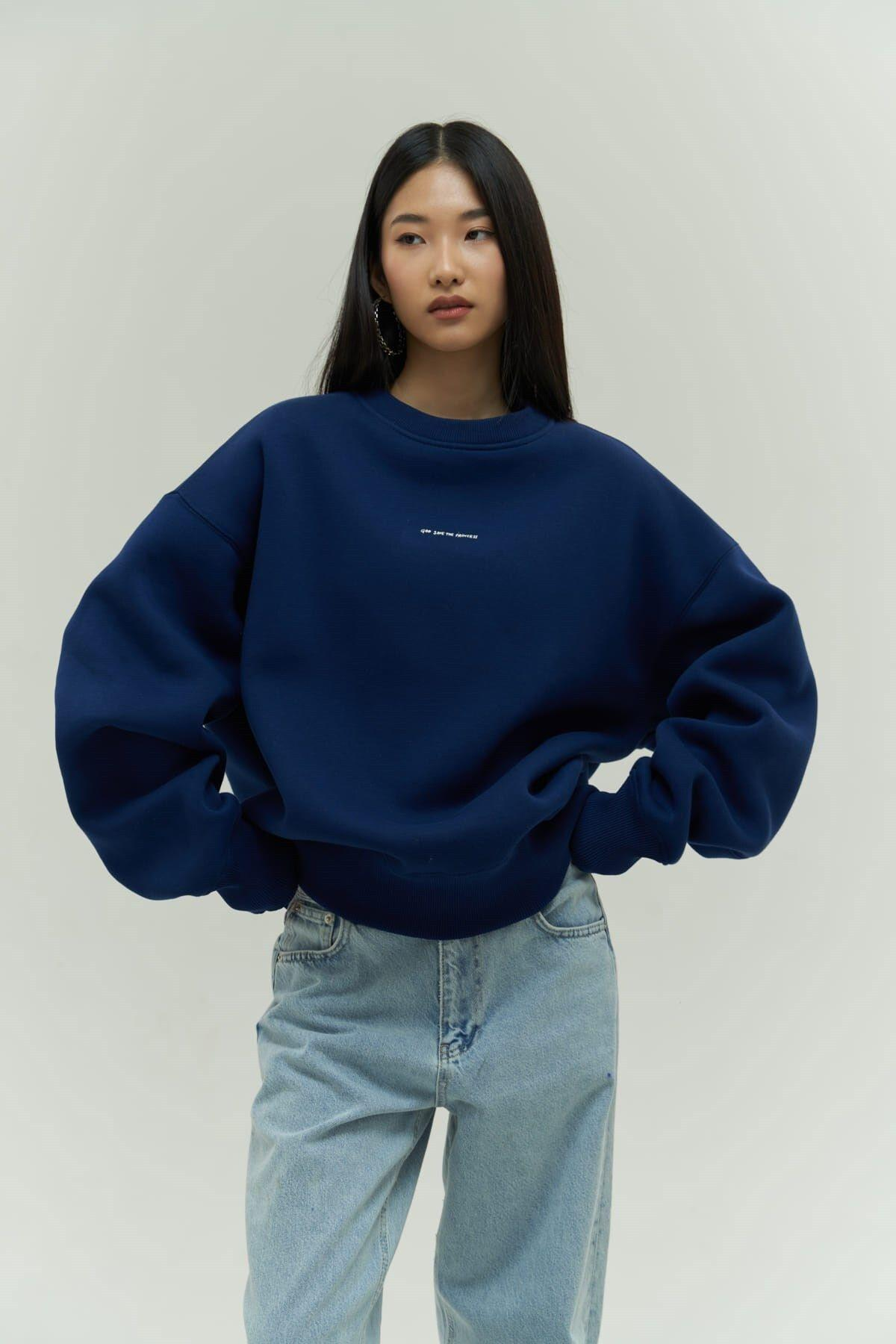 Princess Lacivert Oversize Sweatshirt