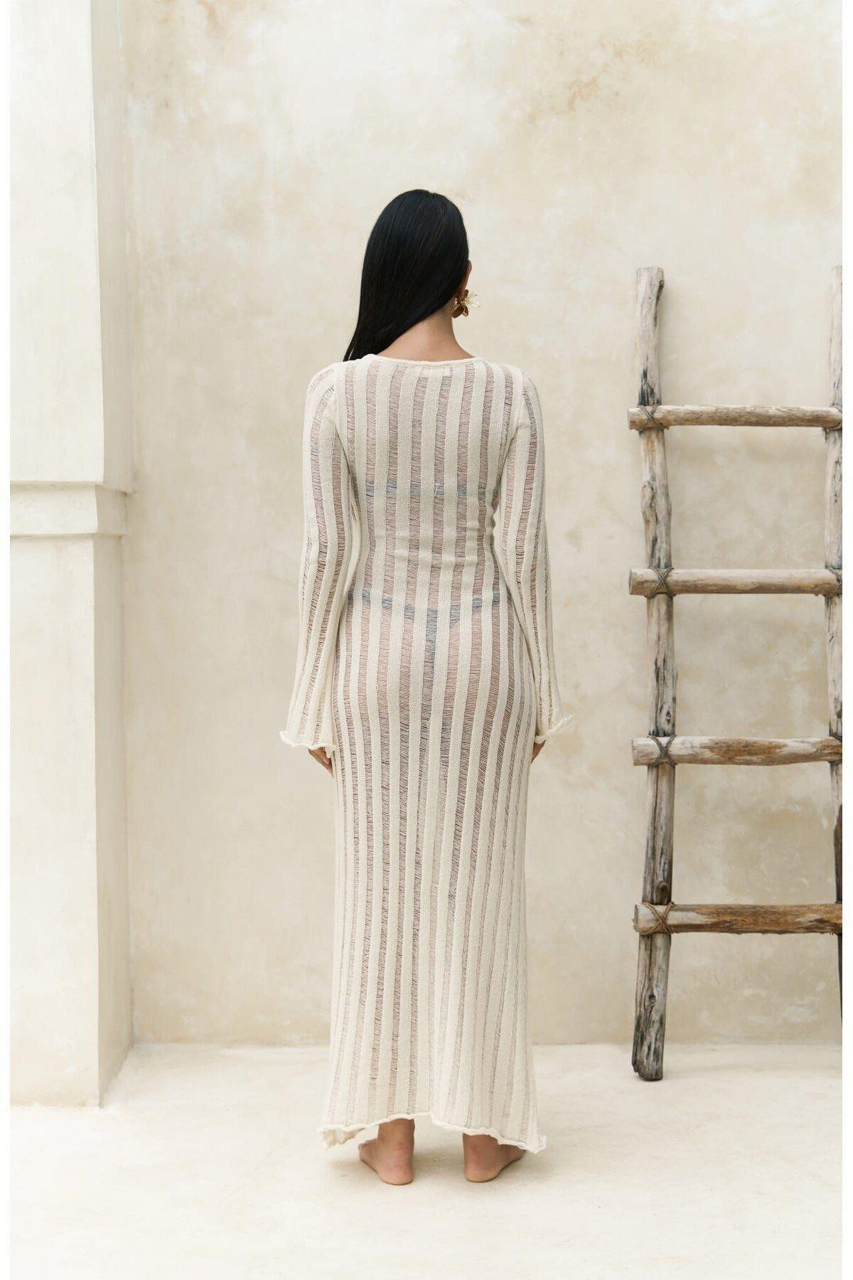 Railay Beige Long Knit Dress 