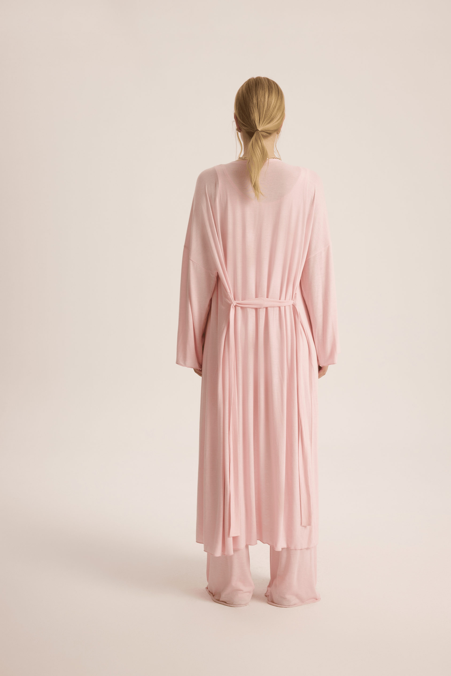 Raina Pembe Kimono Basic Üçlü Takım