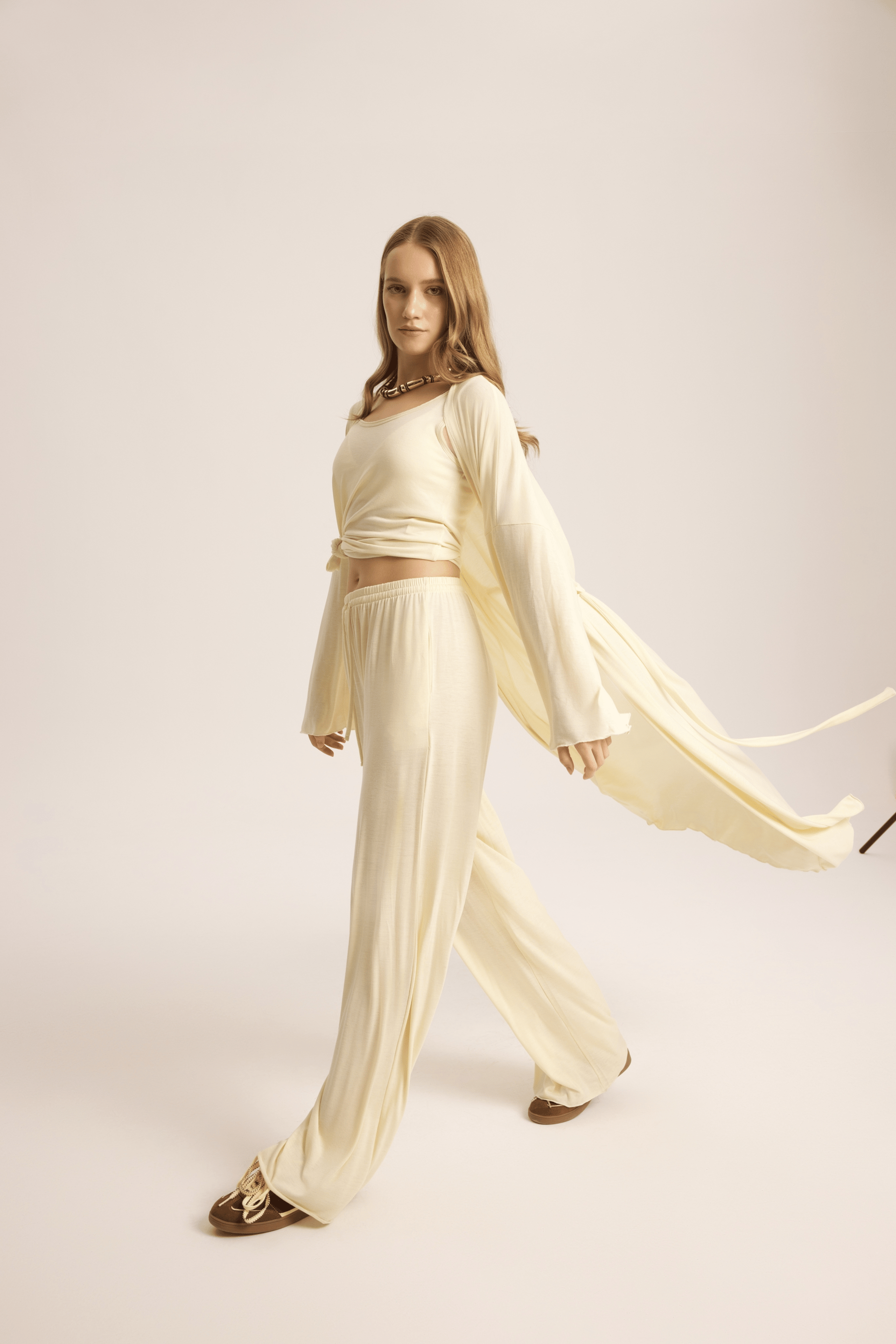Raina Sarı Kimono Basic Üçlü Takım