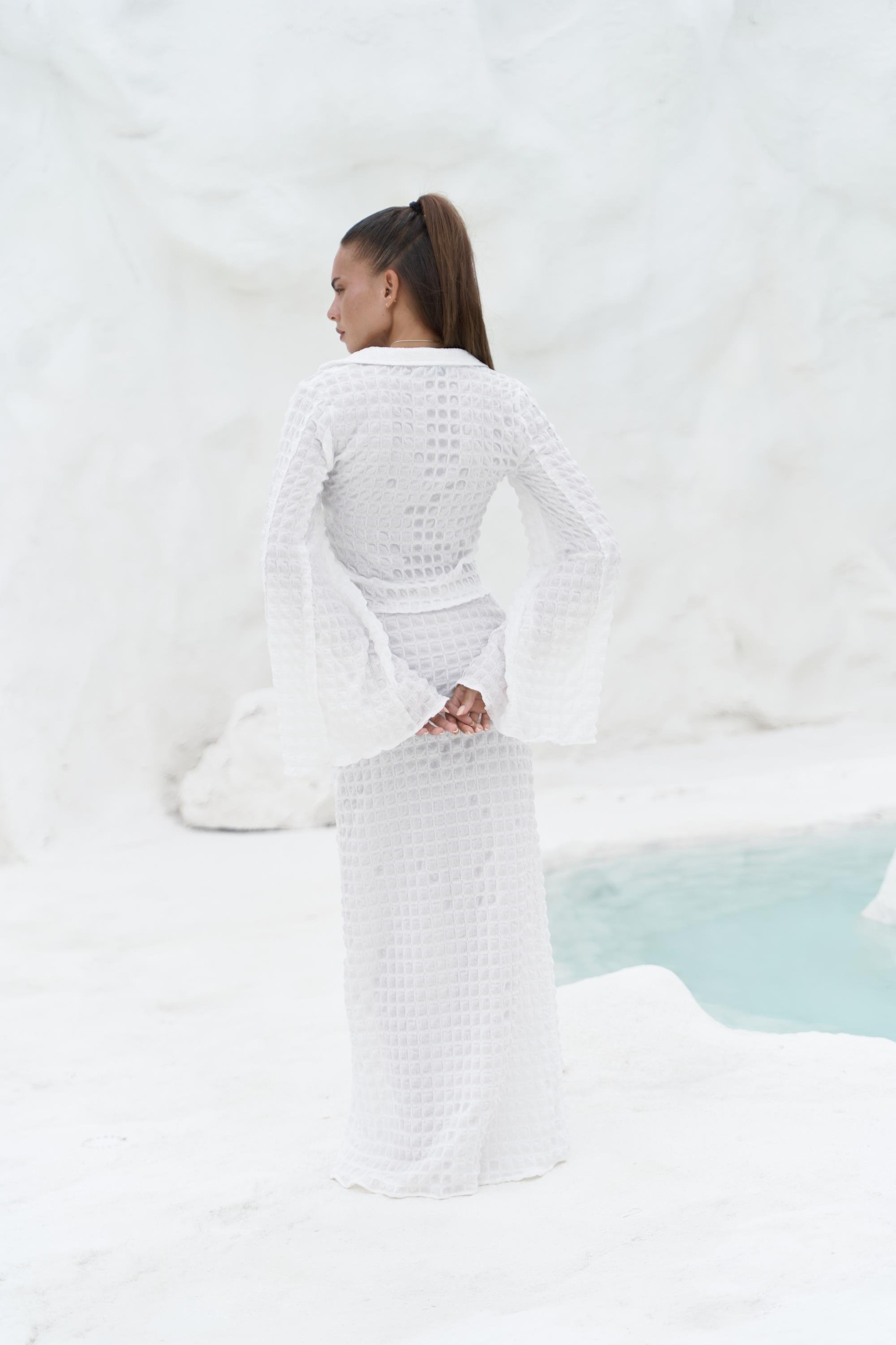 Rania Ekru Gömlek Etek Takım