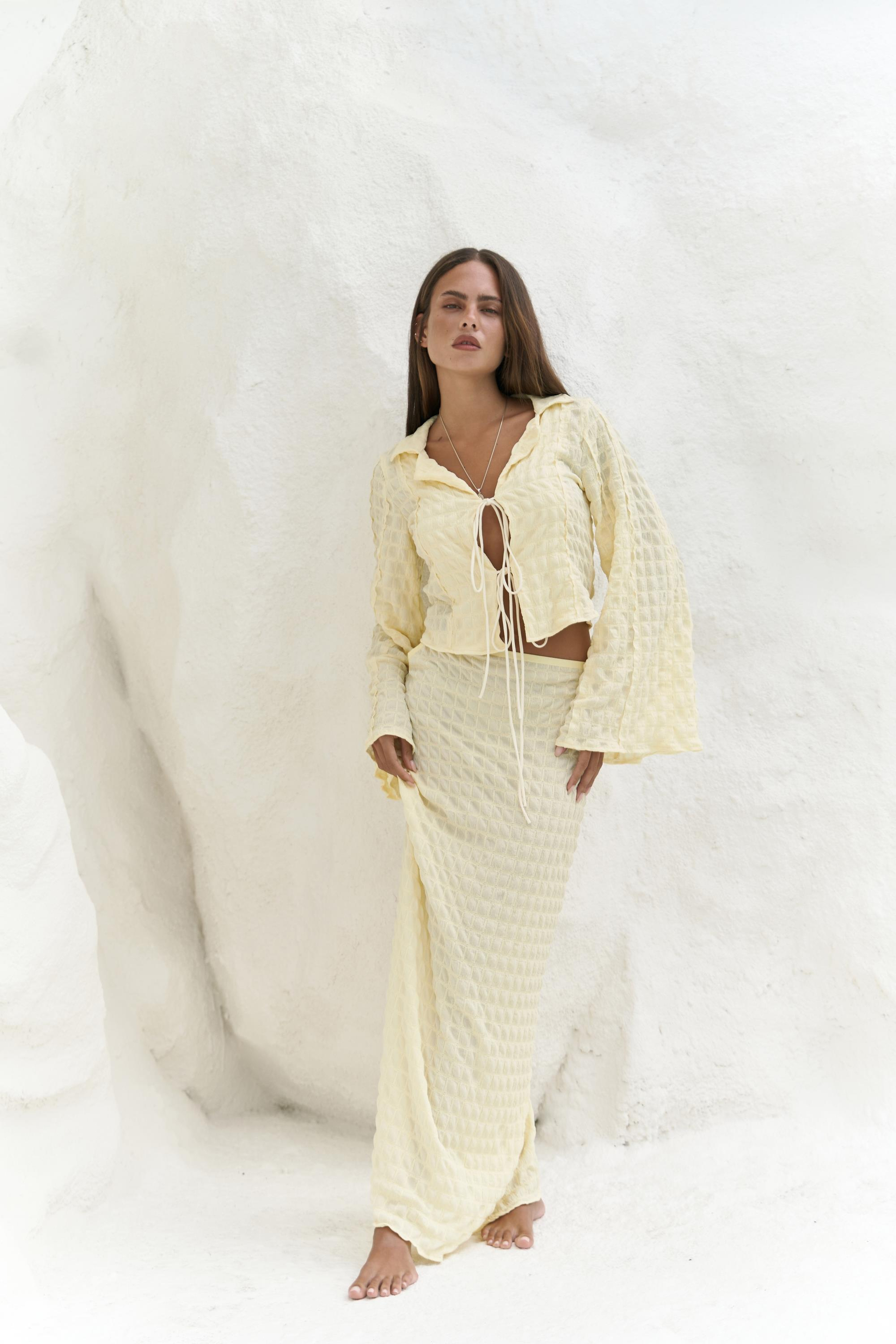 Rania Sarı Gömlek Etek Takım