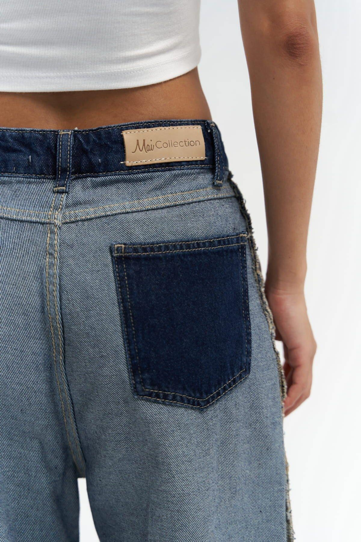 Remain Koyu Mavi Ters Jean Pantolon