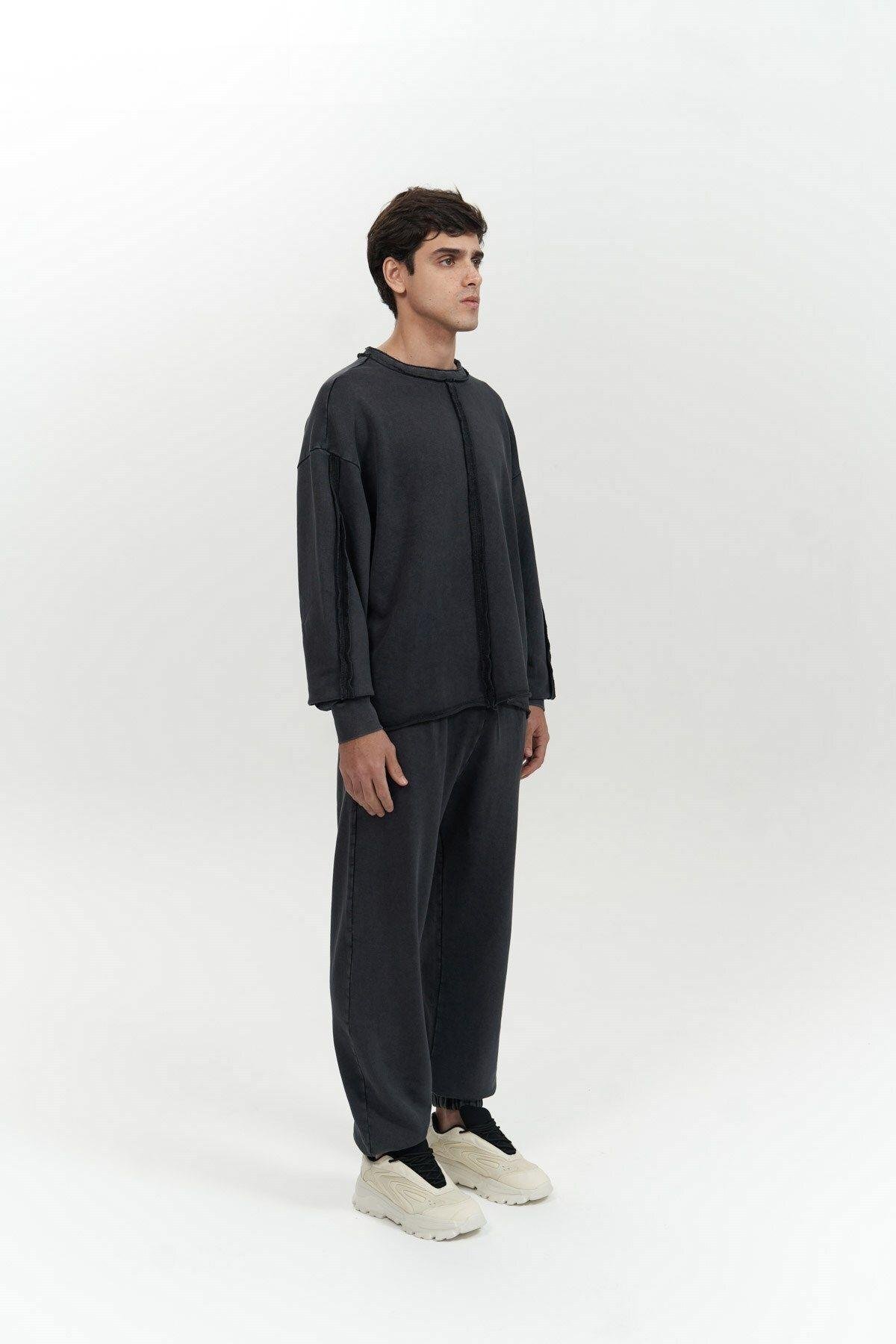 Renee Yıkamalı Siyah Erkek Eşofman Takım