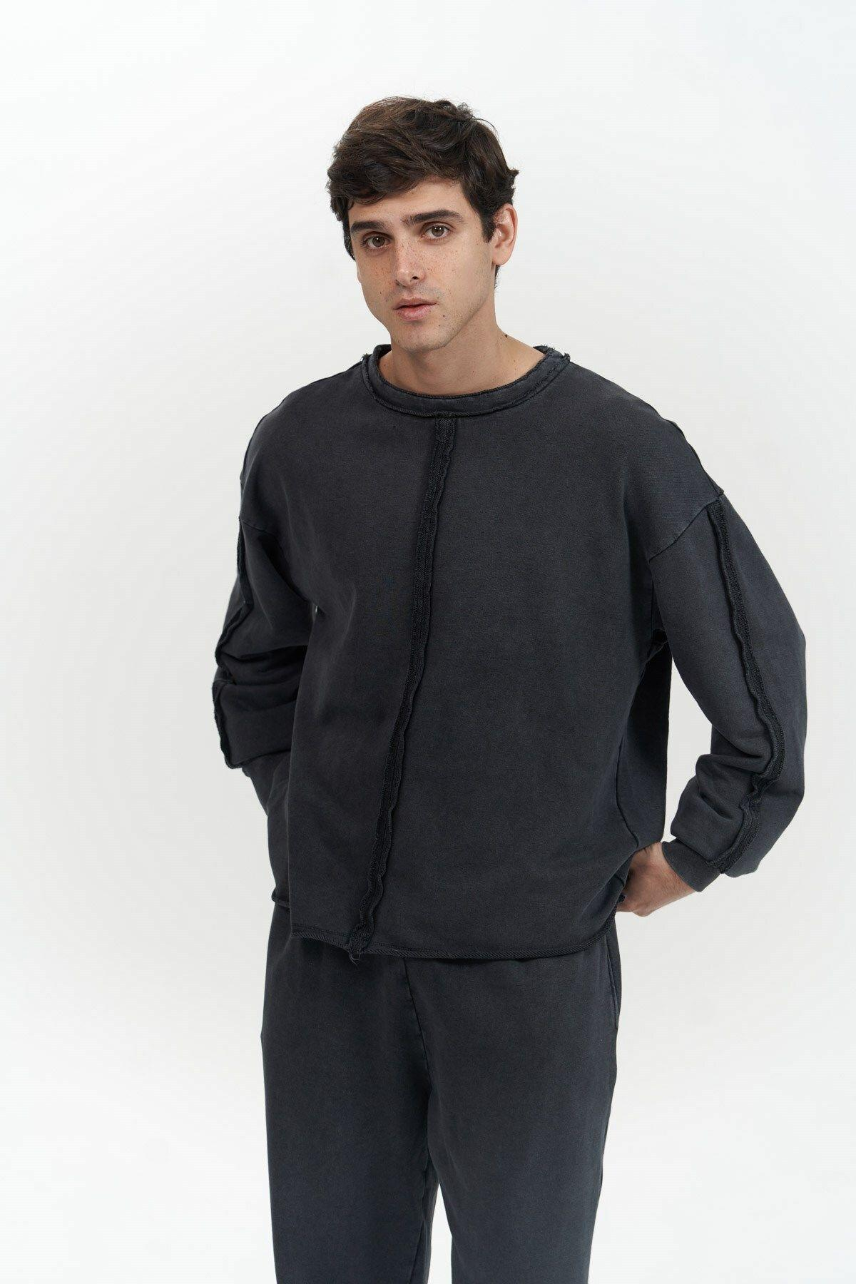 Renee Yıkamalı Siyah Erkek Eşofman Takım
